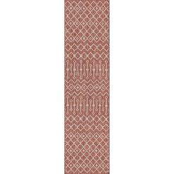 myflair moebel  accessoires loper outdoor crosses tapijtloper, platweefsel, ruitmotief, geschikt voor binnen en buiten, ideaal in entree  hal rood