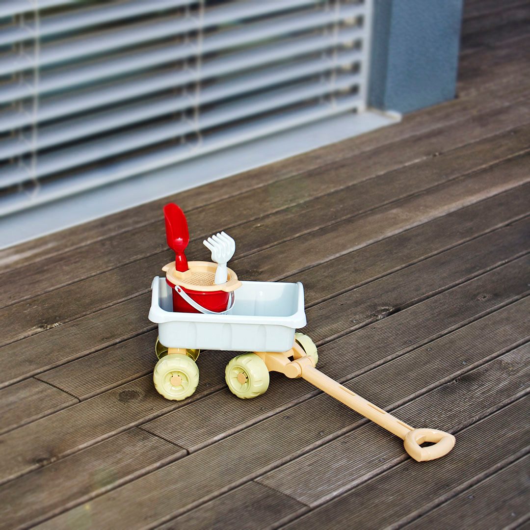 Klein Bolderkar Little Foot, Spiel-Bollerwagen mit Eimerset, aus Recyclingkunststoff