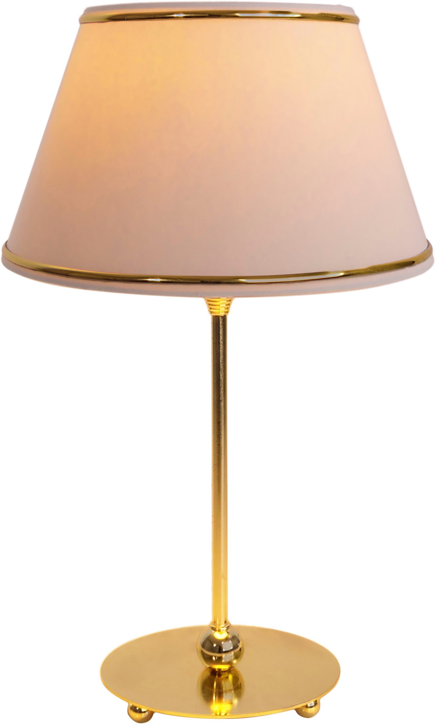 näve Tafellamp Keanu E14 max. 40 W, kleur: beige/goudkleur/messing, polyester/katoen mix (1 stuk)