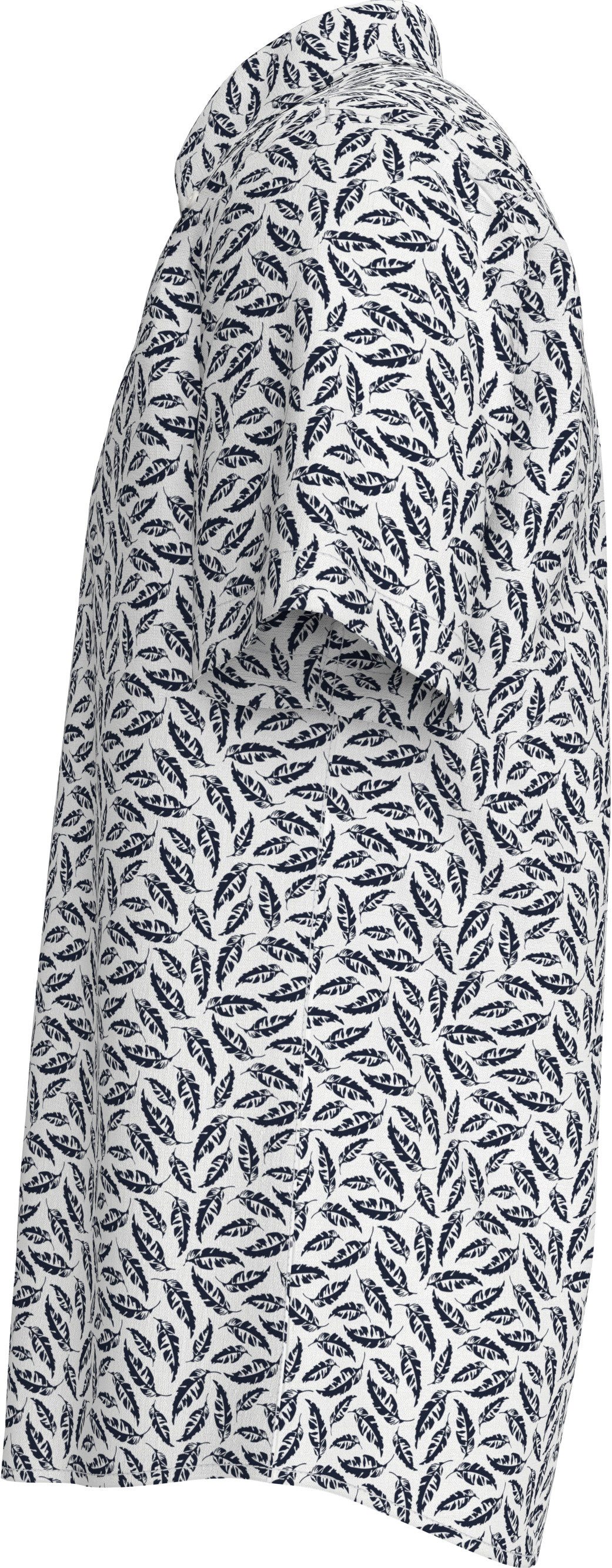 Tommy Hilfiger Overhemd met korte mouwen LINEN BLEND PRINT S/S RF SHIRT modieuze print, met linnen aandeel
