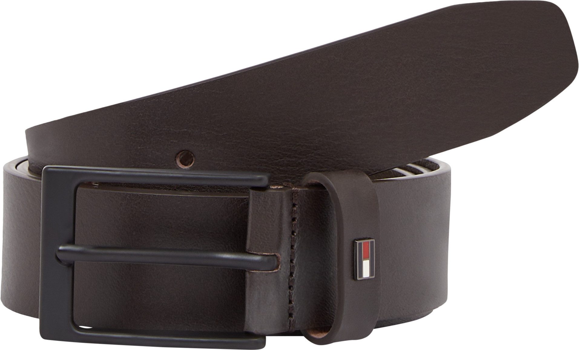 Tommy Hilfiger Leren riem LAYTON 3.5 Metalen patch, eenvoudige doornsluiting