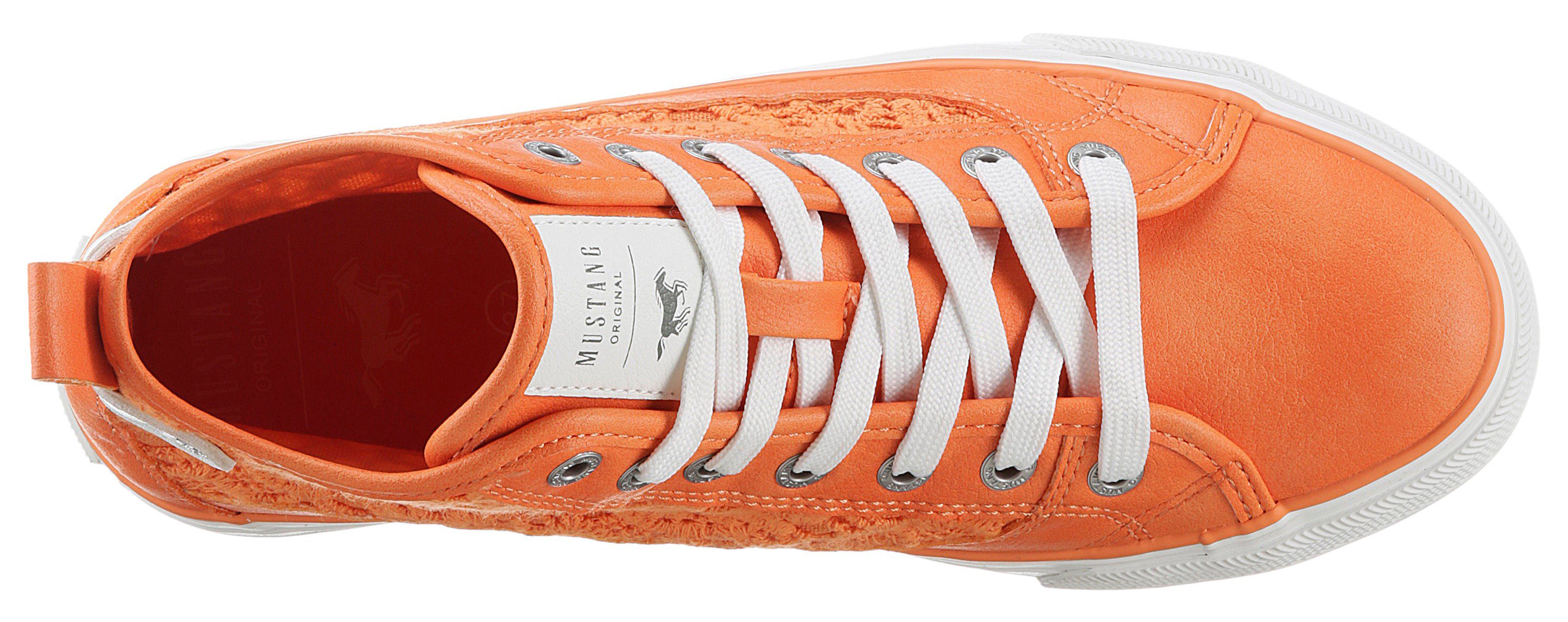 Mustang Shoes Veterschoenen high top sneakers, vrijetijdsschoen met stijlvolle textielinzet