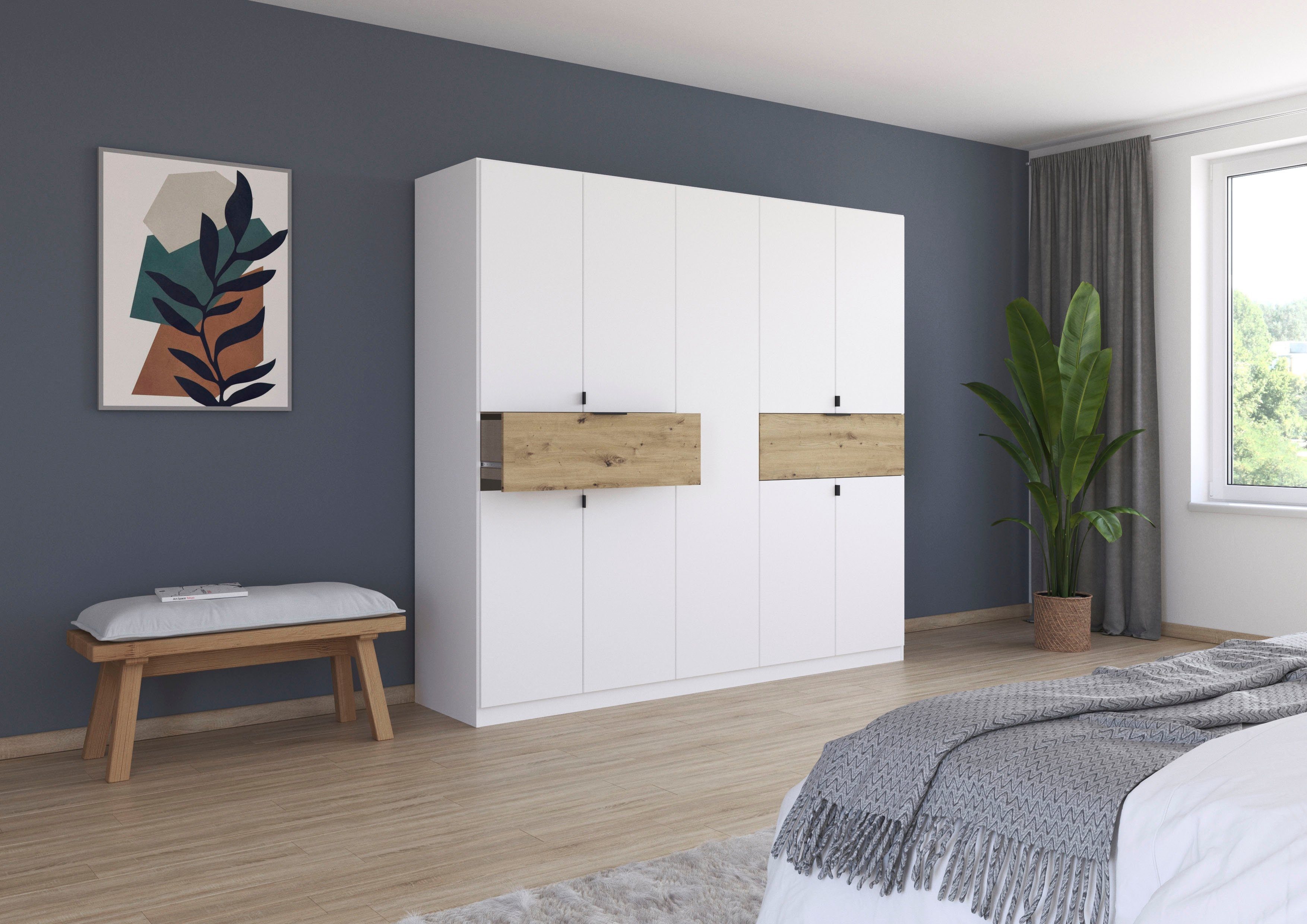 rauch Draaideurkast Kledingkast kast garderobe waskast TICAO met 2 ruime lades, veel opbergruimte made in germany