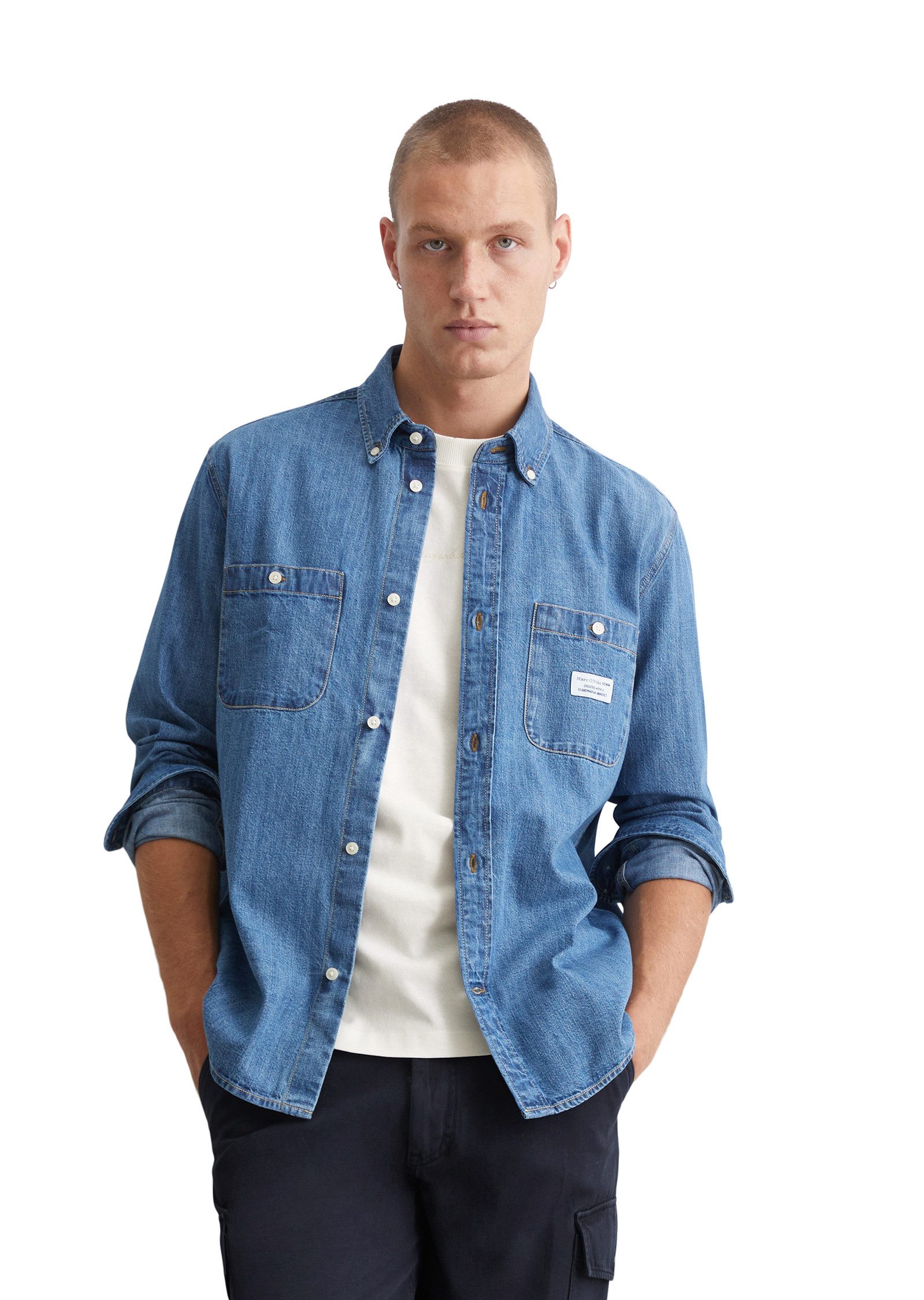 Marc O'Polo DENIM Jeans overhemd heren denim overhemden maat XL blauw