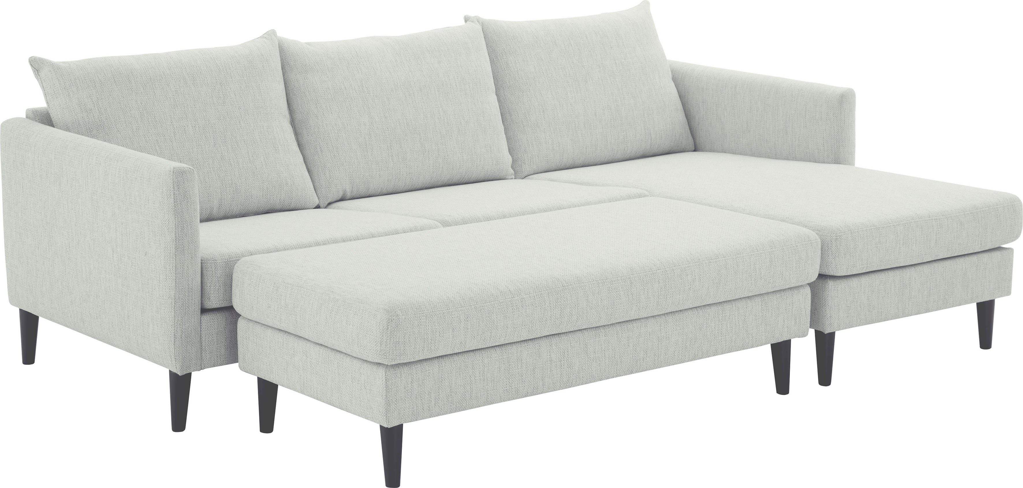 ATLANTIC home collection Hoekbank Rekvik L-vorm met golfvering, ottomane aan beide kanten te monteren