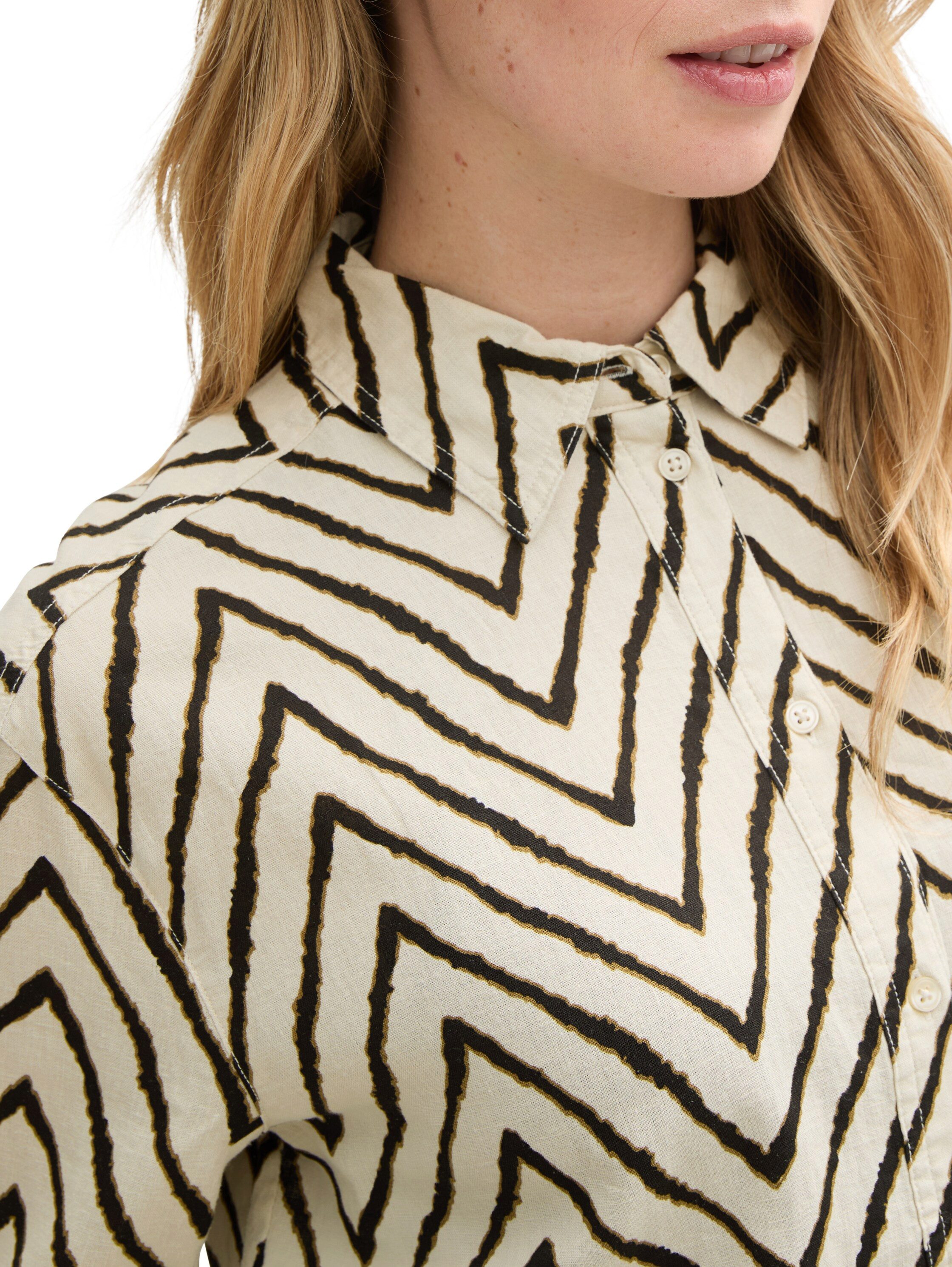 Tom Tailor Blouse met lange mouwen met zigzagpatroon