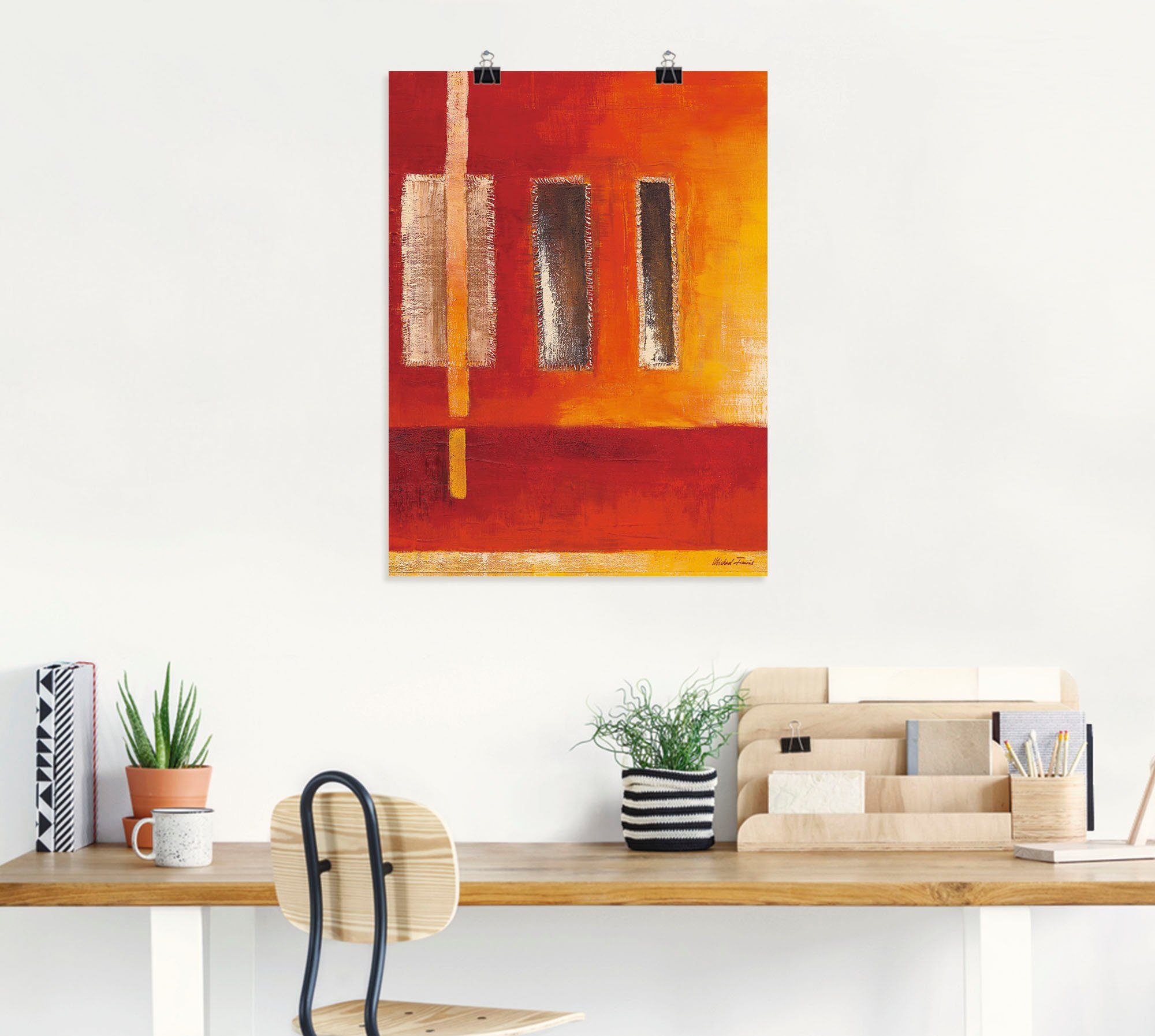 Artland Artprint Velden I - abstract als artprint op linnen, poster in verschillende formaten maten