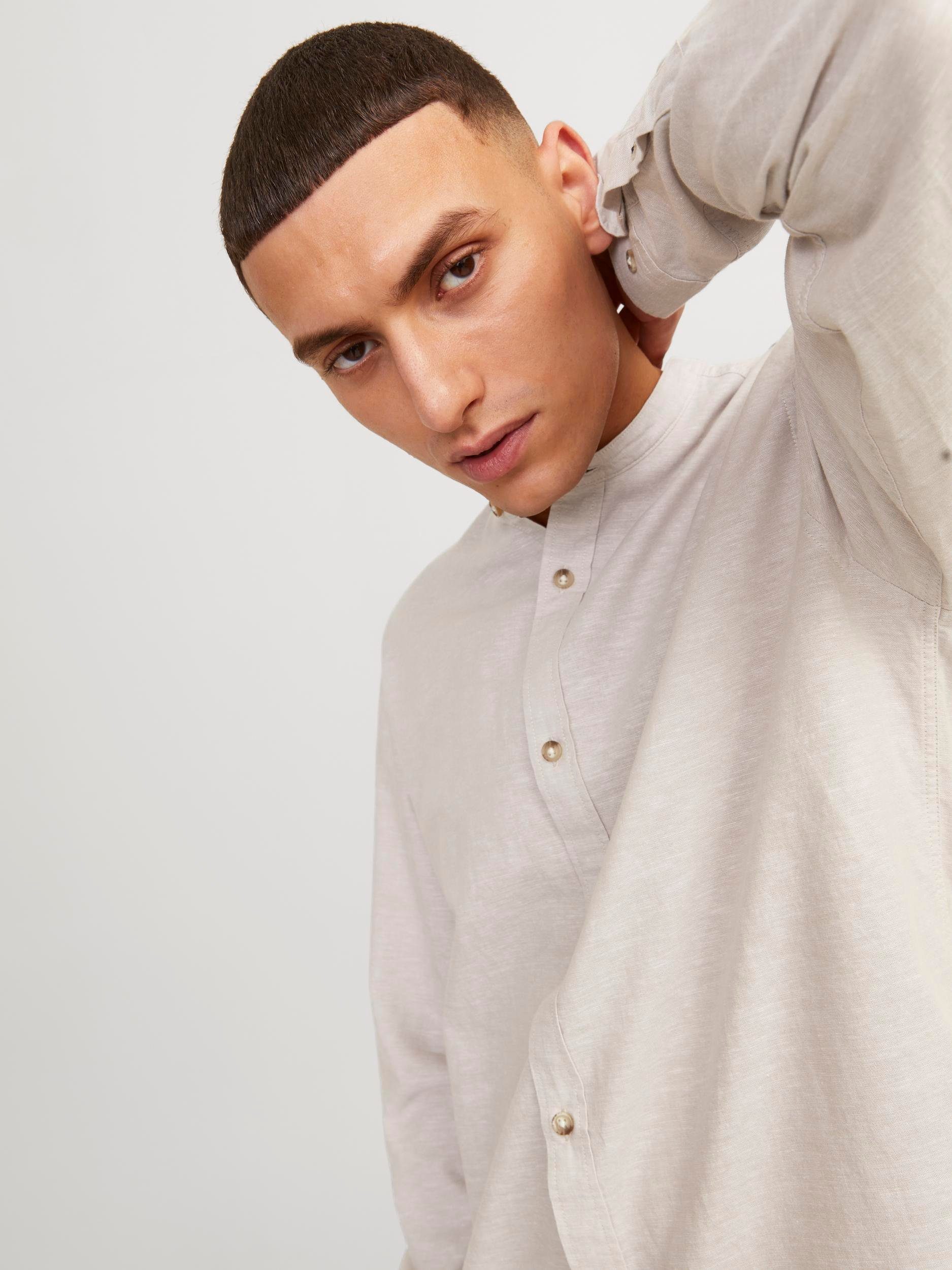 Jack & Jones Overhemd met lange mouwen JJESUMMER BAND LINEN BLEND SHIRT LS SN