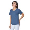 creation l premium shirt met ronde hals lyocell-katoenen shirt blauw