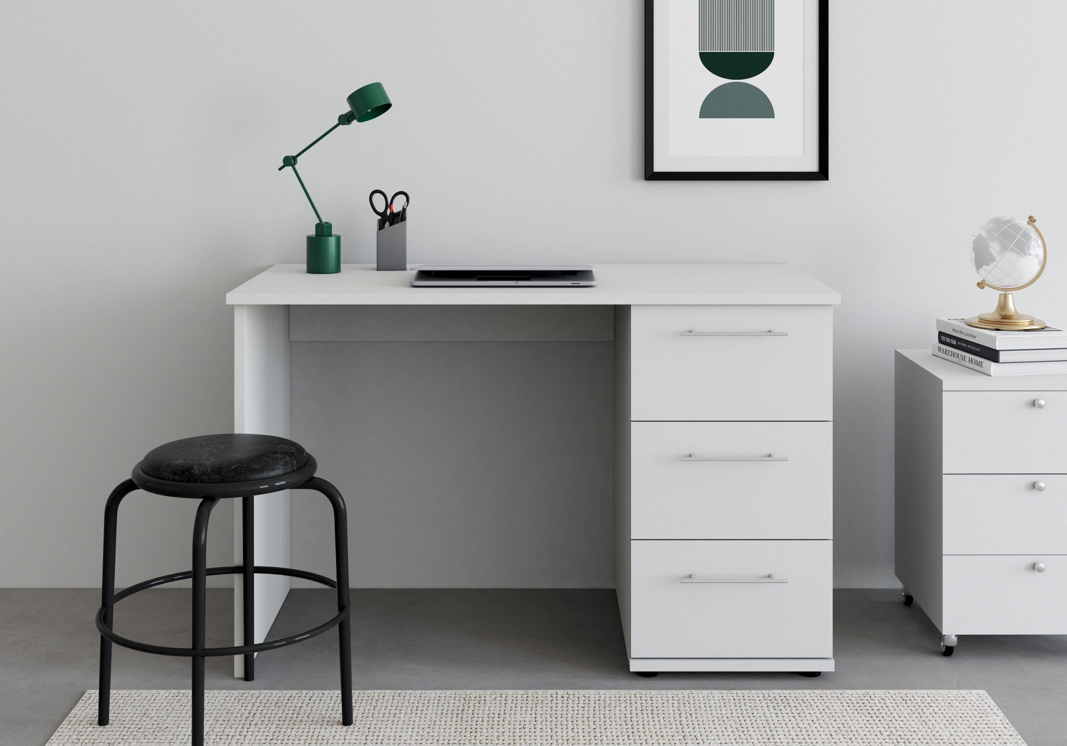 VOGL Möbelfabrik Bureau Tobi, optioneel met toetsenborduitrekking, met 3 lades, breedte 115 cm, made in germany