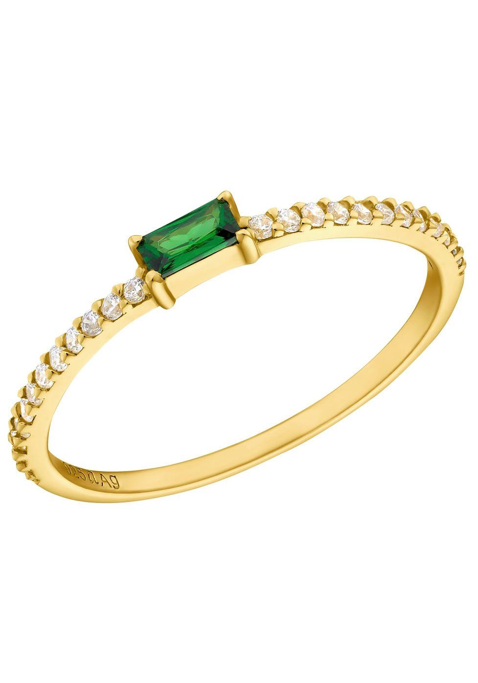 Amor Ring Smaragreen met zirkoon (synthetisch)