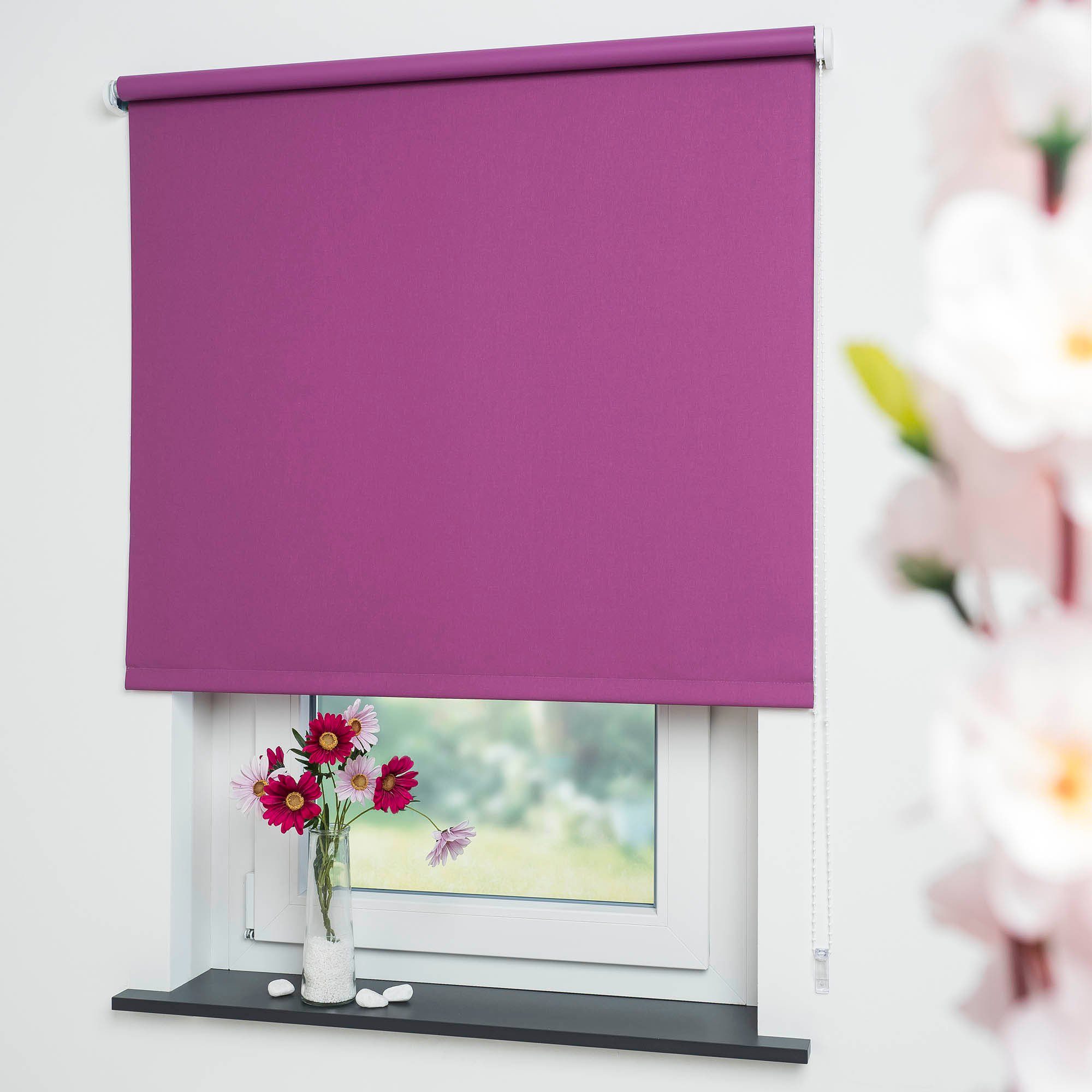 Liedeco Rolgordijn met zijbediening Uni (1 stuk) rolgordijnen maat H/B: 240/102 cm paars