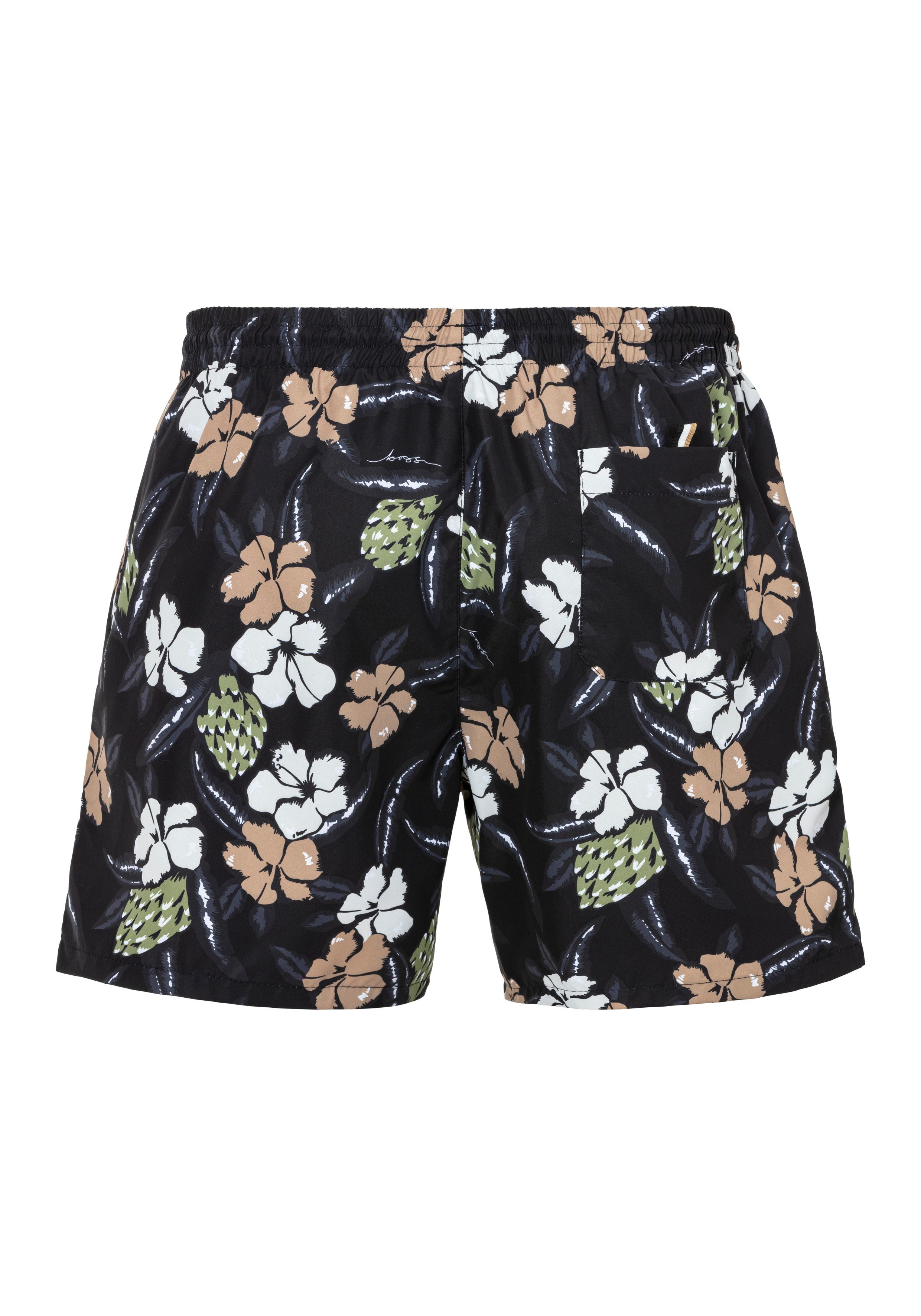 BOSS Zwemshort Piranha met kleurrijke all-over print