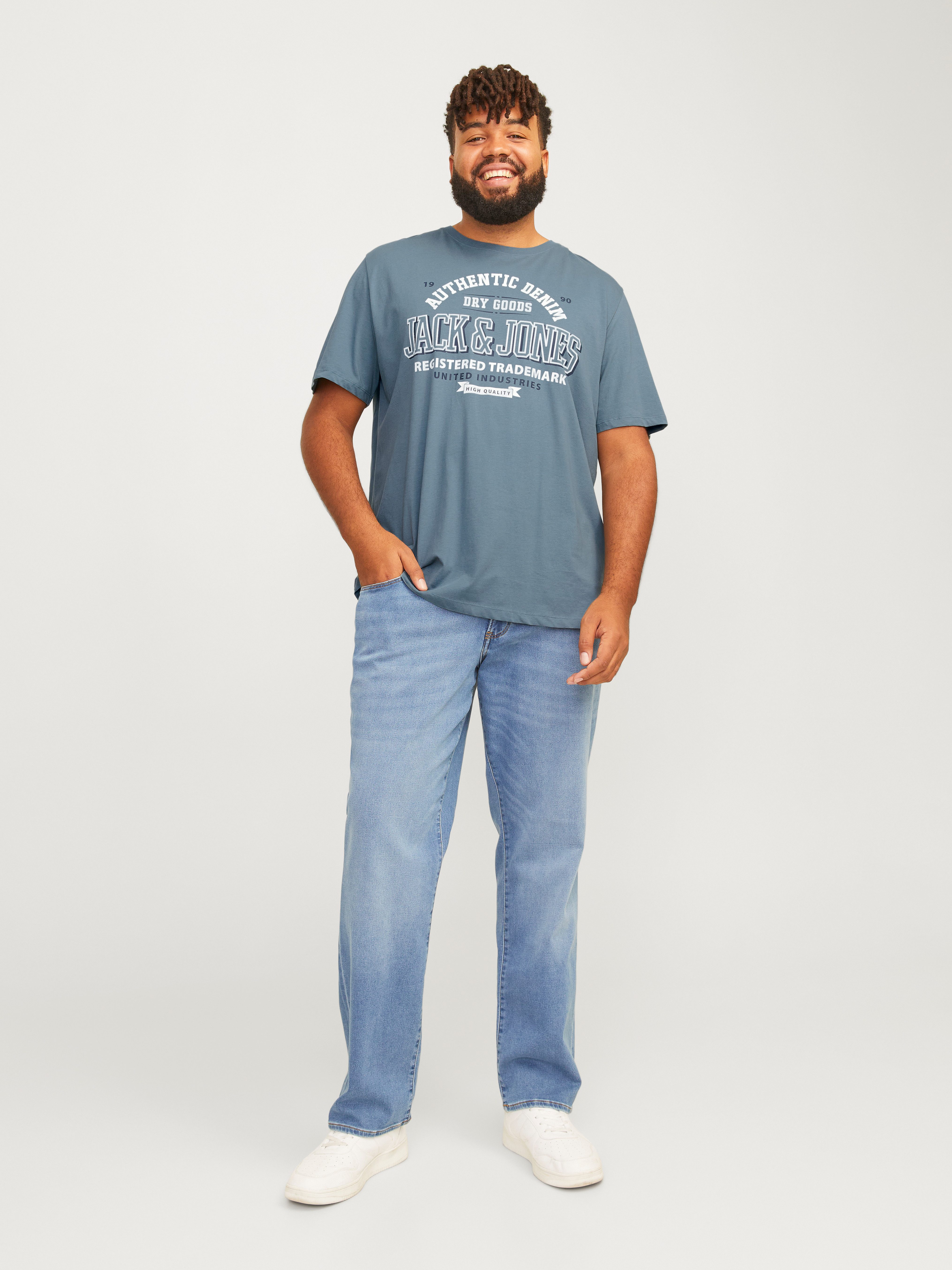 Jack & Jones PlusSize T-shirt JJELOGO TEE SS O-NECK 2 COL AW24 S PLS
