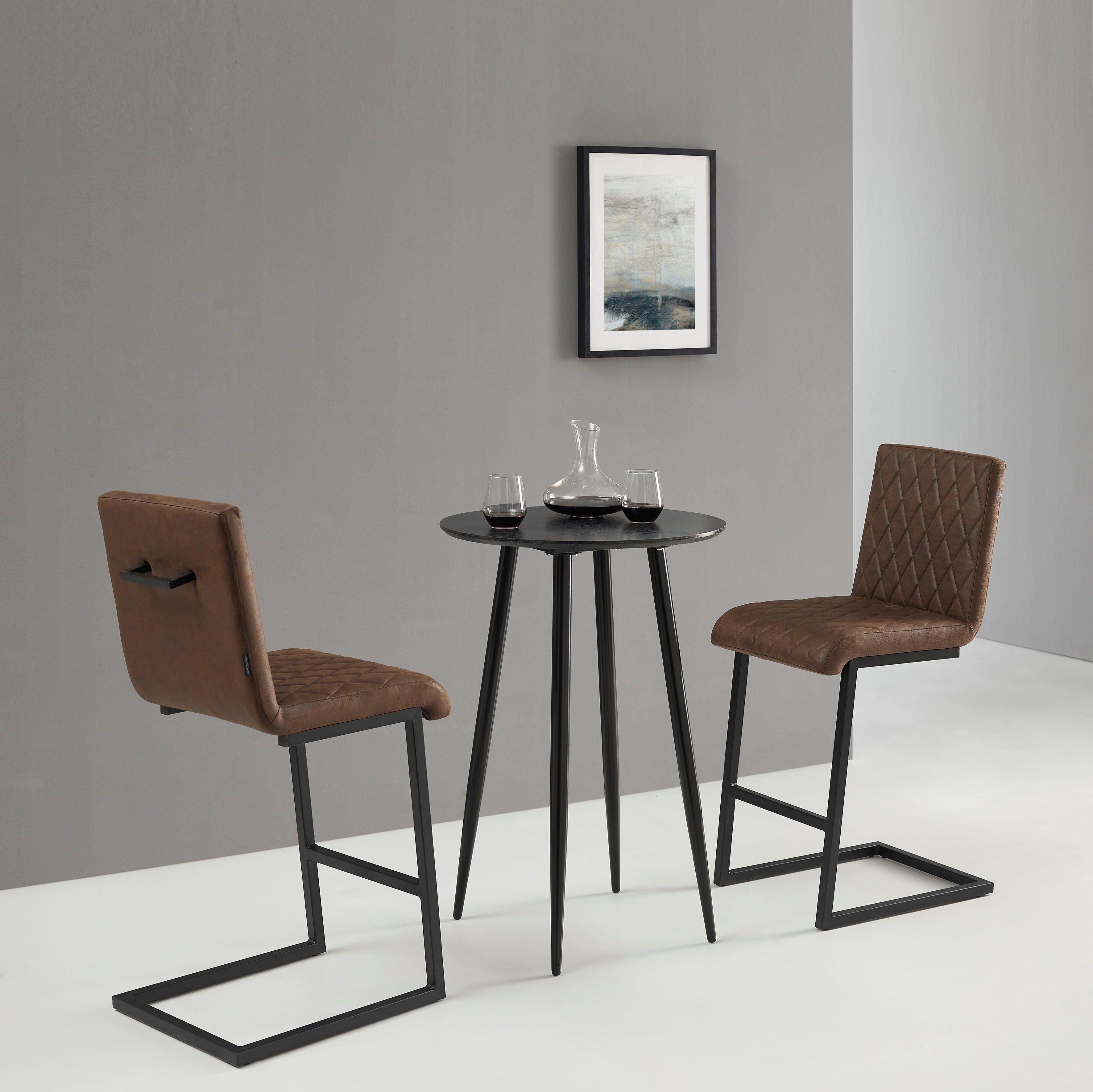 INOSIGN Bistrostoel Janelle Zacht verdikte zitting en rugleuning, naden aan de zitting en rugleuning, zithoogte 65 cm (2 stuks)