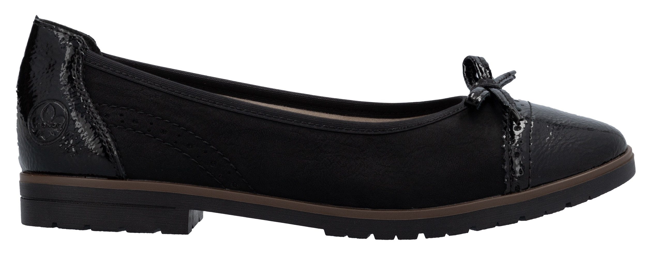 Rieker Ballerina's , loafer, instapschoen, flats, instapschoen, zakelijke schoen met strik
