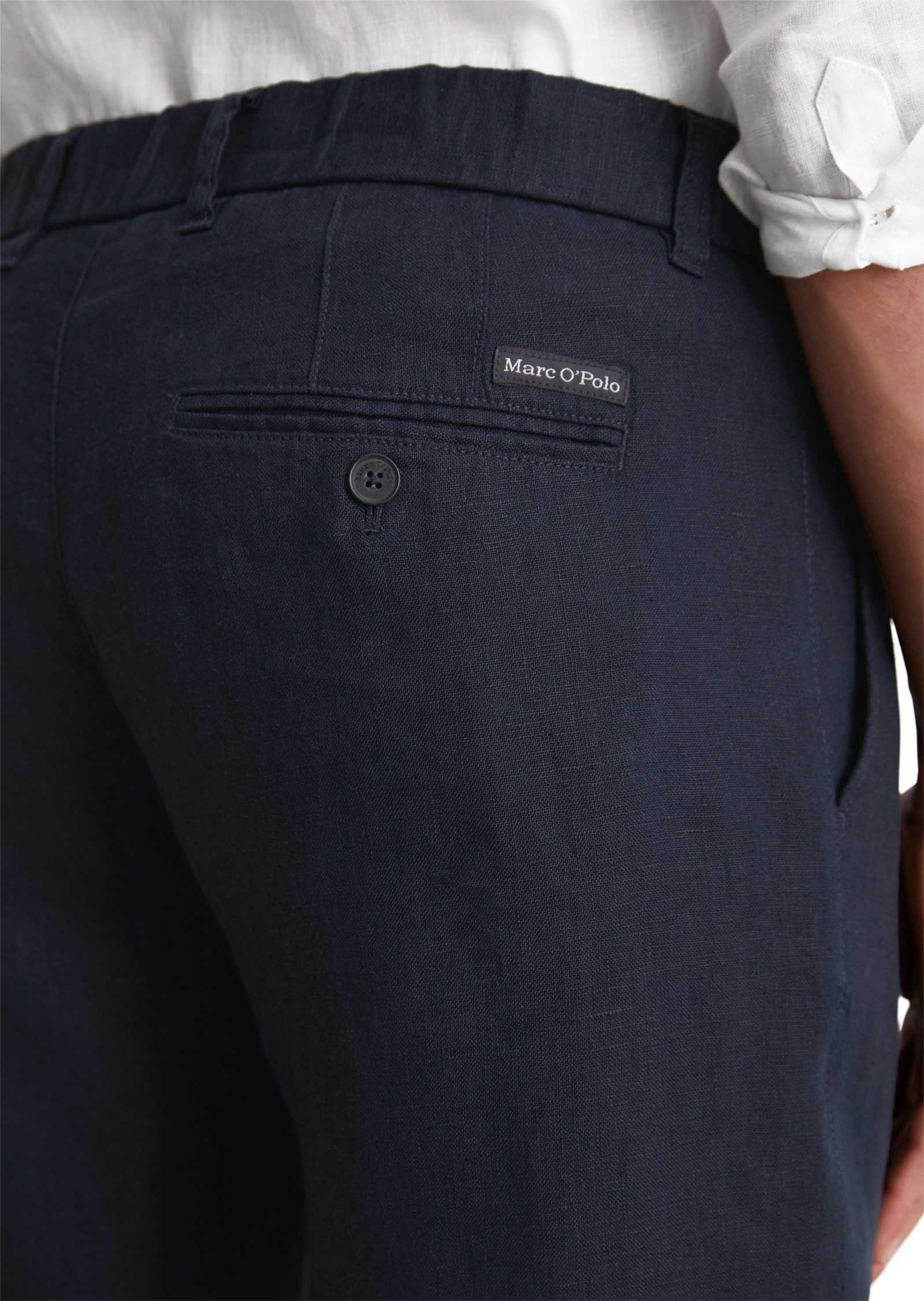 Marc O'Polo Linnen broek Osby jogger pleats