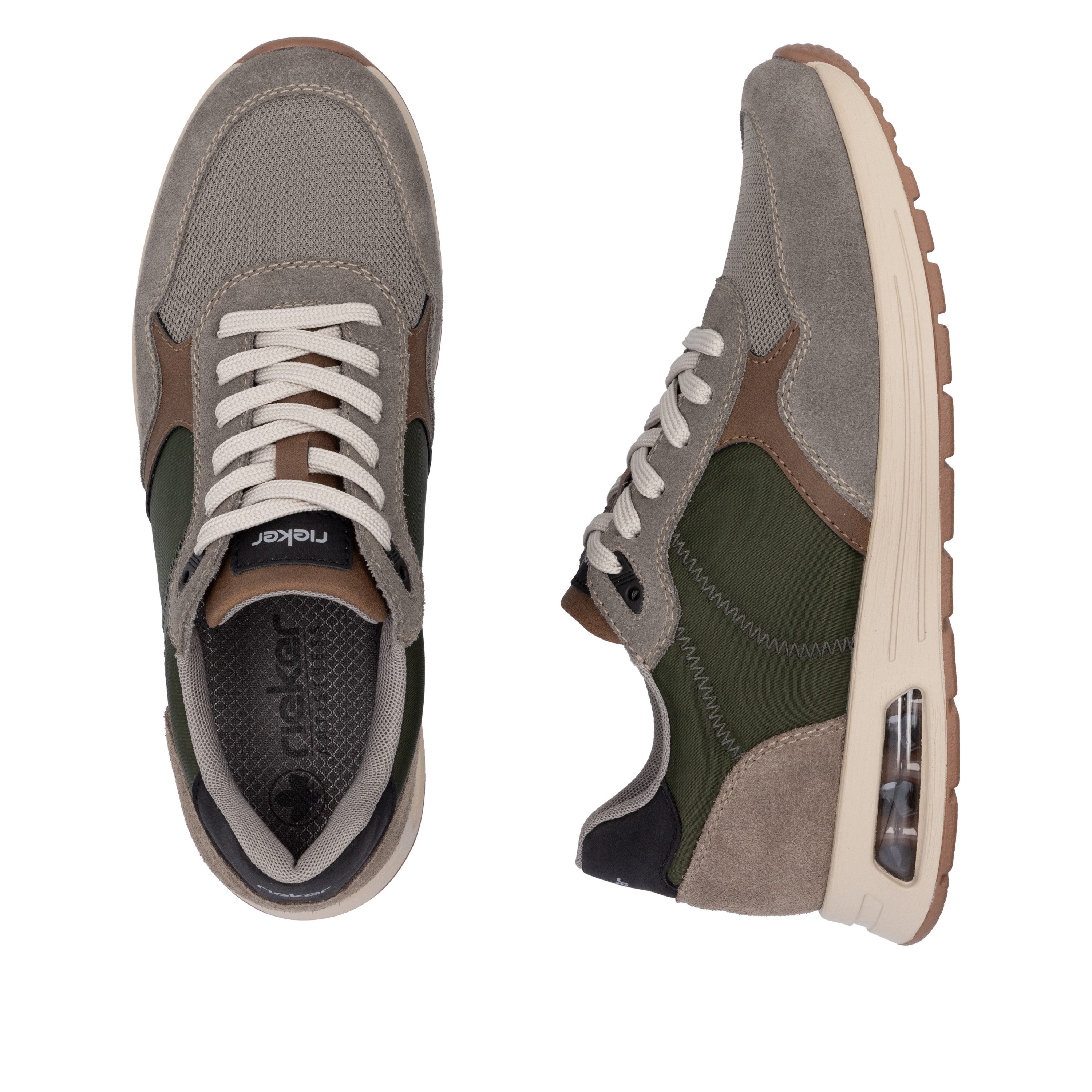 Rieker Sneakers veterschoen, lage schoen, vrijetijdsschoen met gepolsterde schachtversteviging