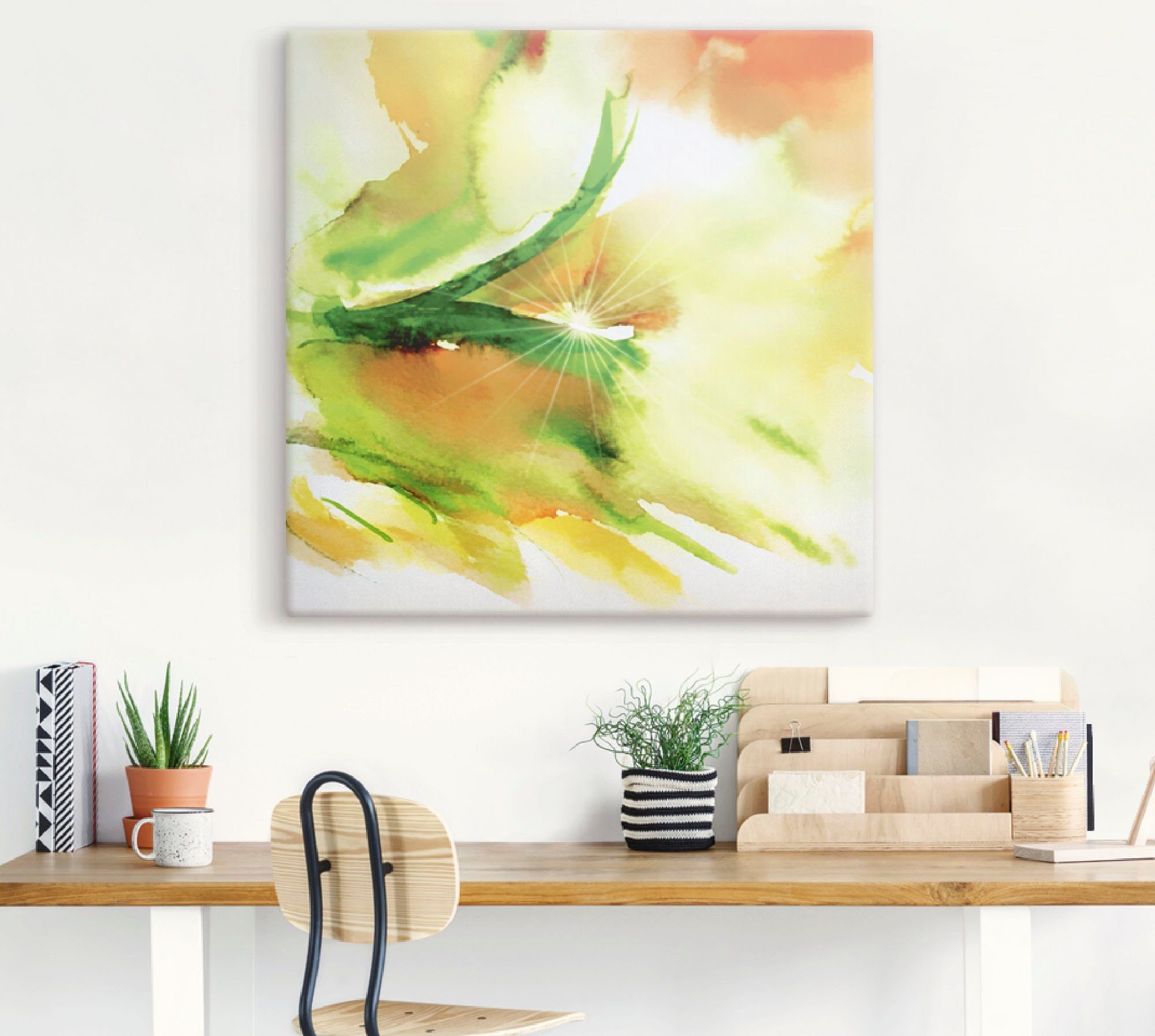 Artland Artprint op linnen Ochtendlicht gespannen op een spieraam