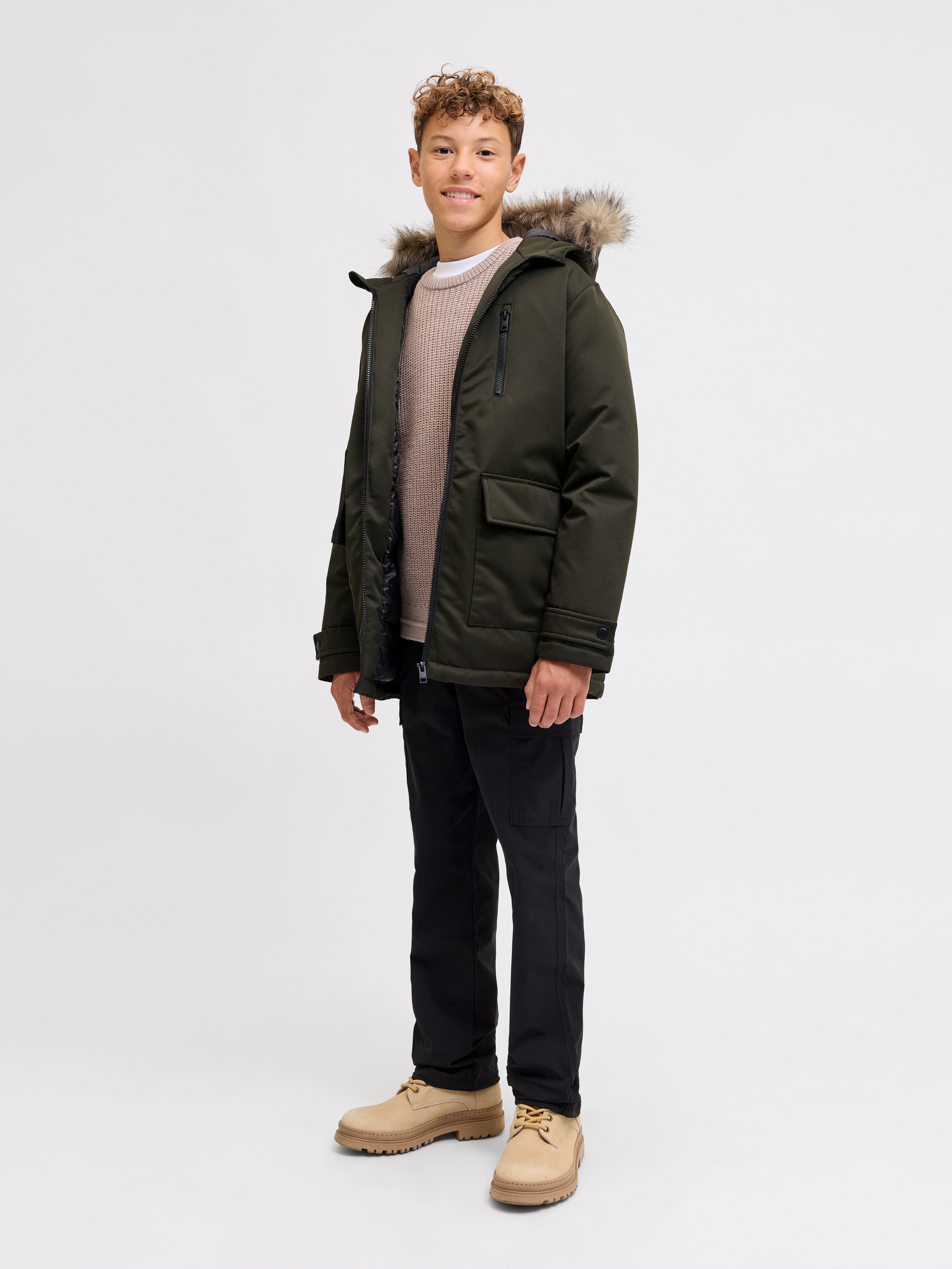 Jack & Jones Junior Parka JJCHARLIE DETACHABLE FAUX FUR PARK JNR