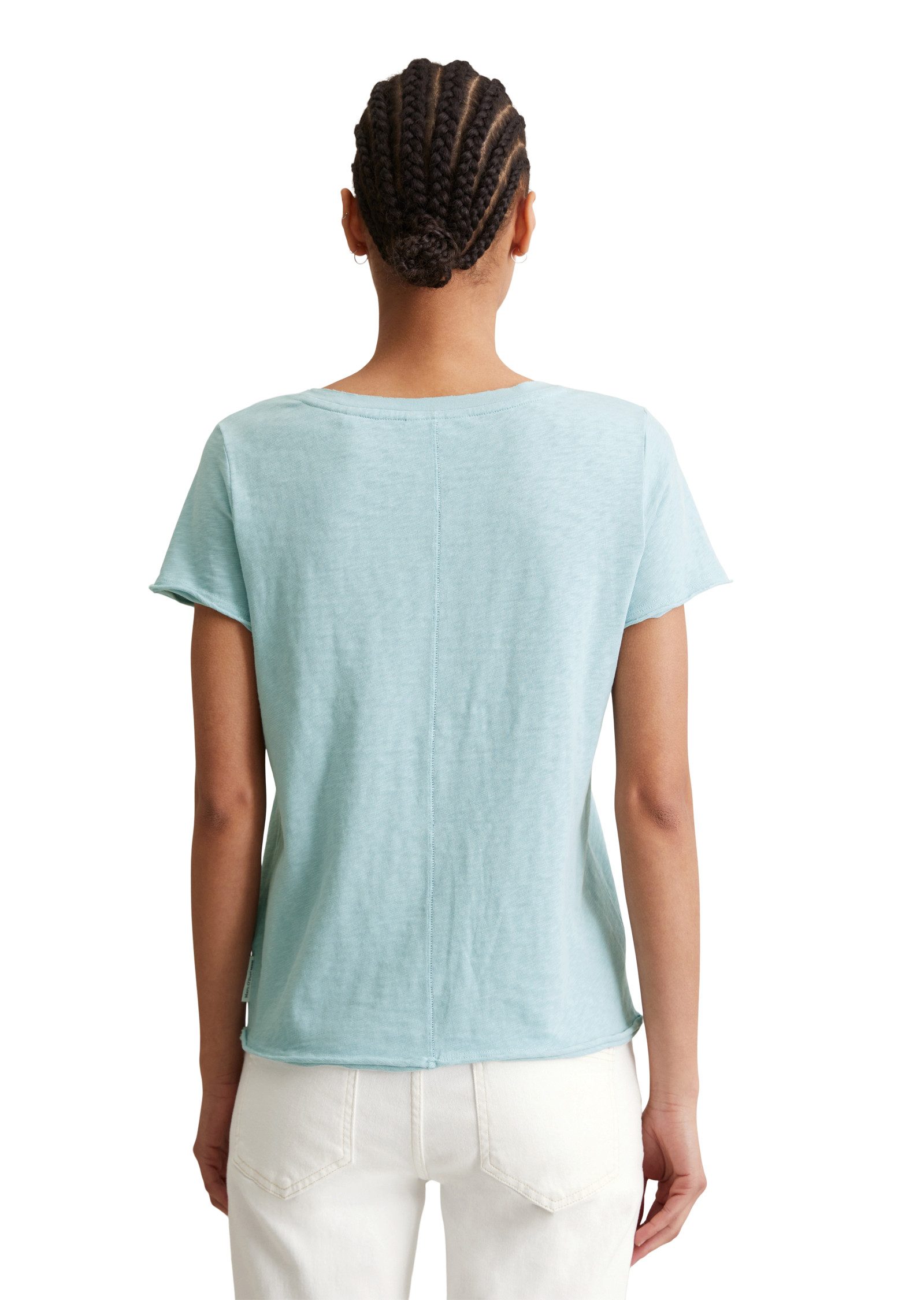 Marc O'Polo DENIM Shirt met V-hals in casual slub-jersey-kwaliteit