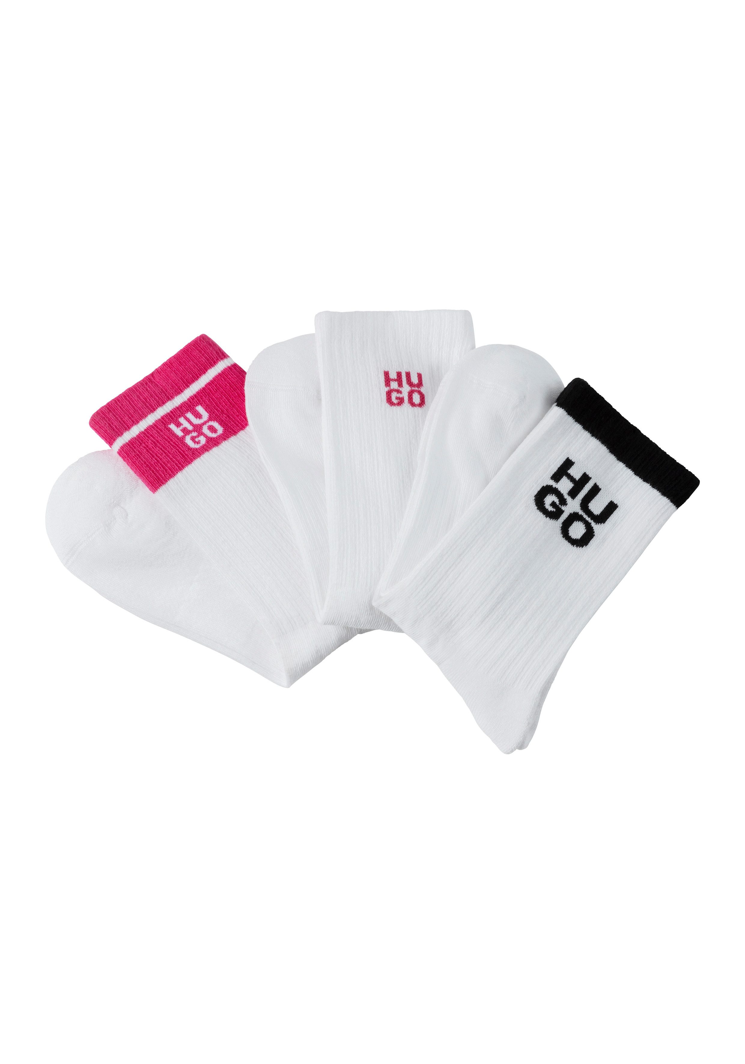 HUGO underwear Sokken 3P QS LOGO RIB CC met contrasterende logo-opdruk (3 paar, Set van 3)