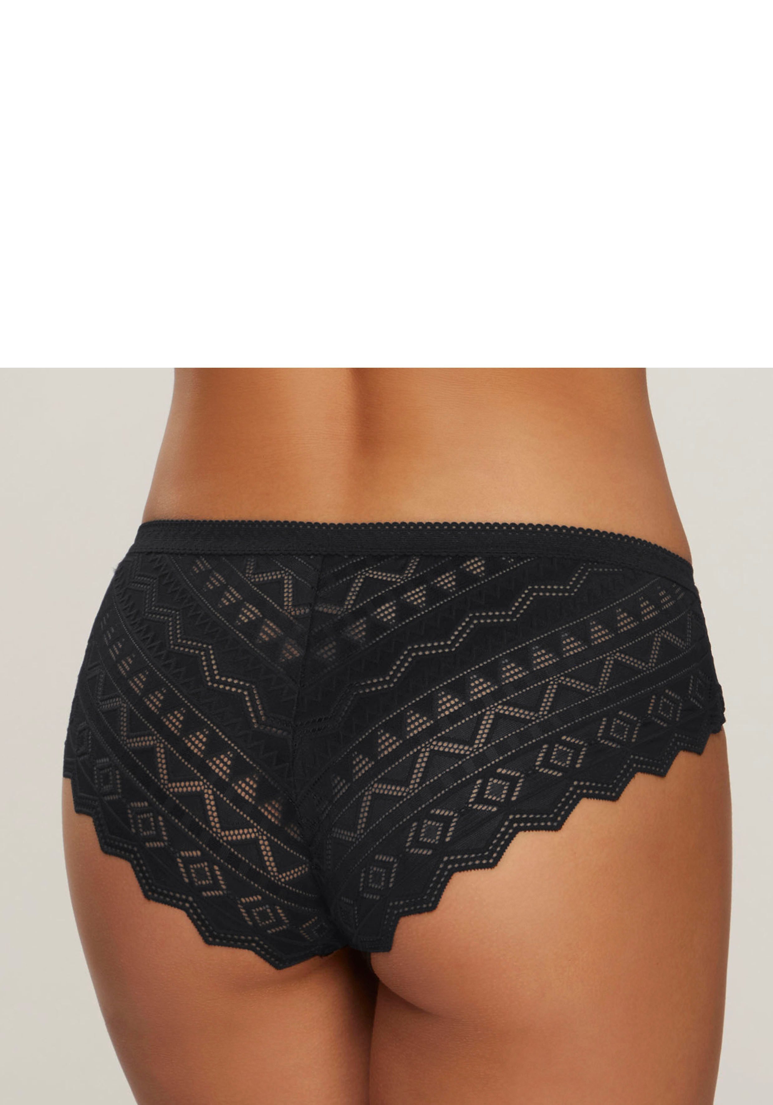 s.Oliver RED LABEL Beachwear Slip Romane met grafische kant in transparante look