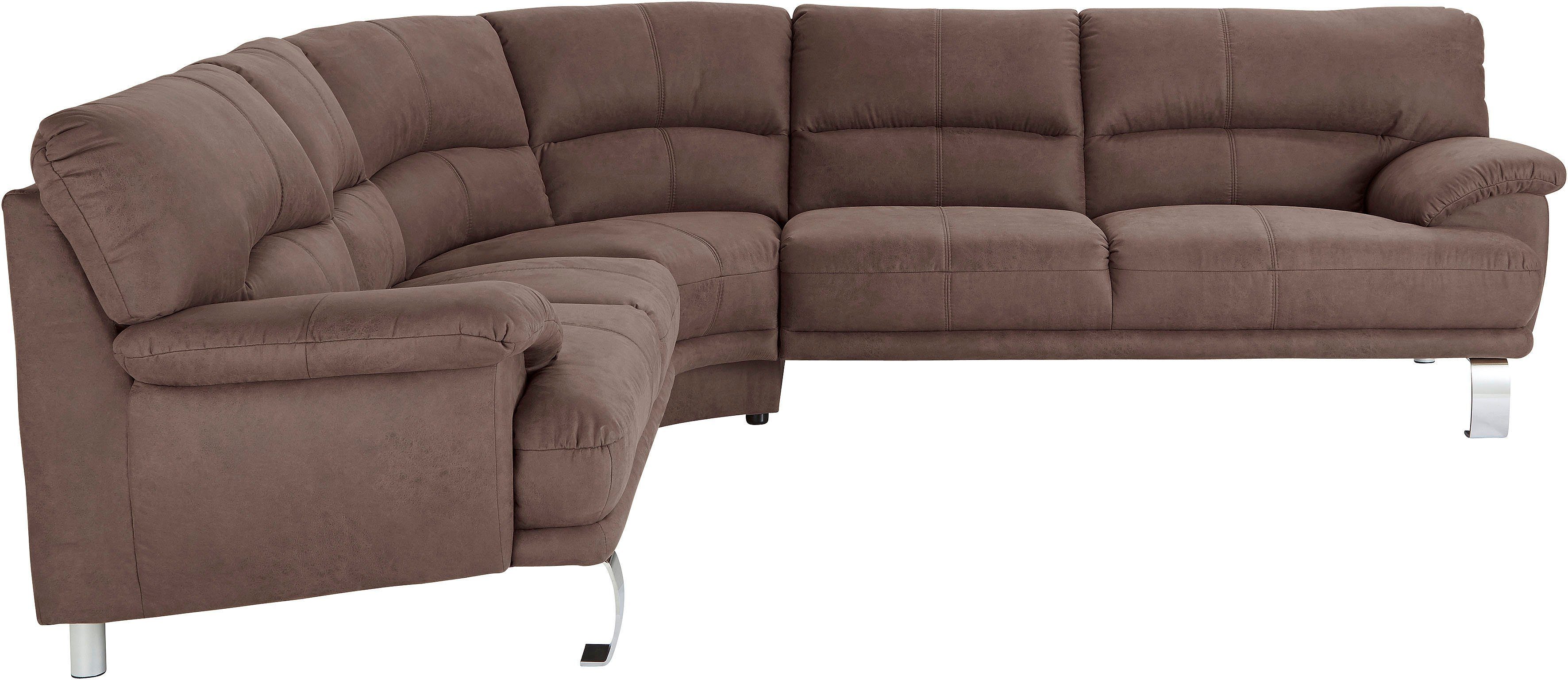 TRENDMANUFAKTUR Hoekbank Cecilia II, in Italiaans design, comfortabel, hoog zitcomfort, L-vorm