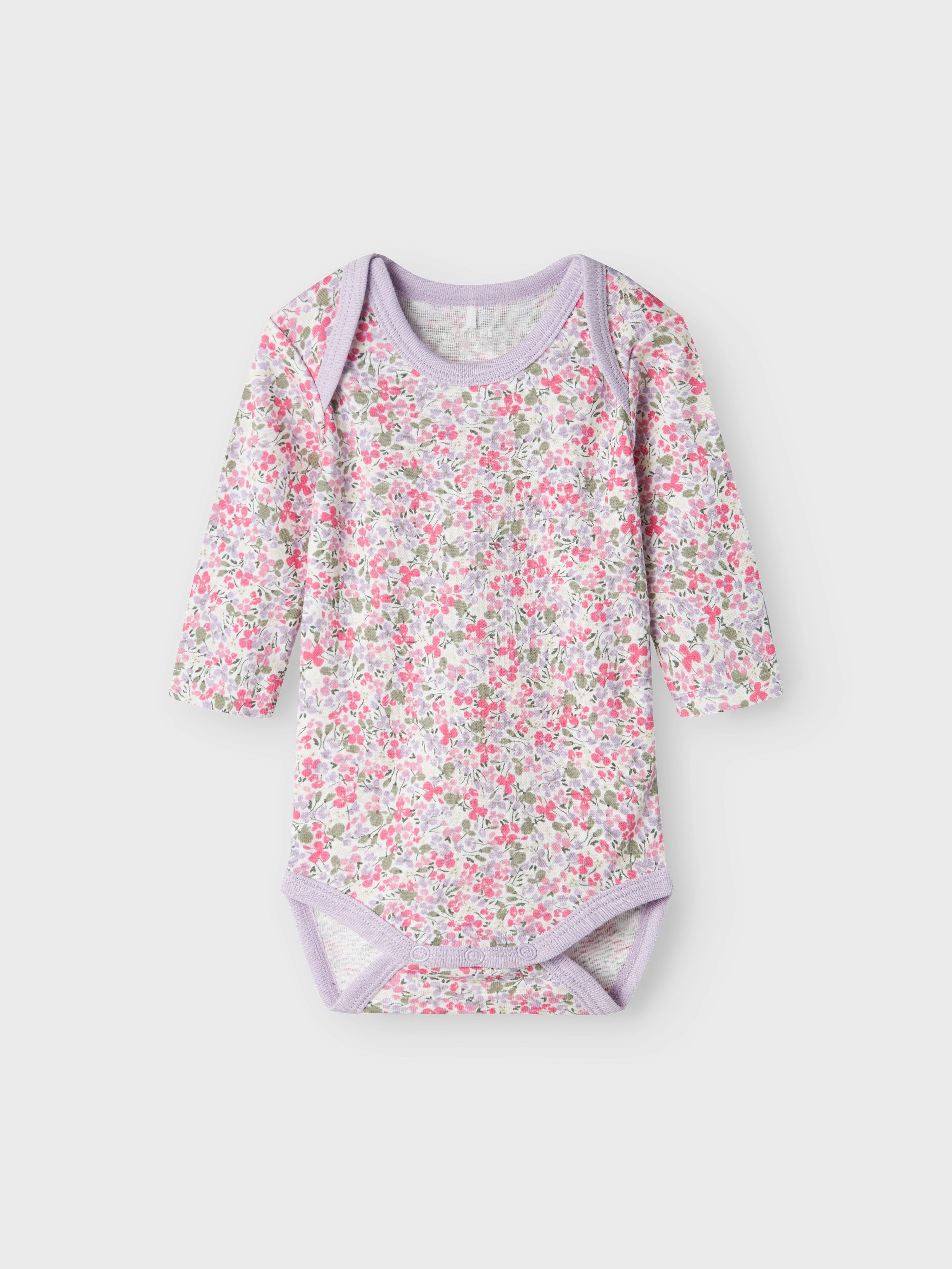 Name It Body met lange mouwen NBFBODY 3P LS LILAC PETIT FLOWER NOOS (set, 3-delig)