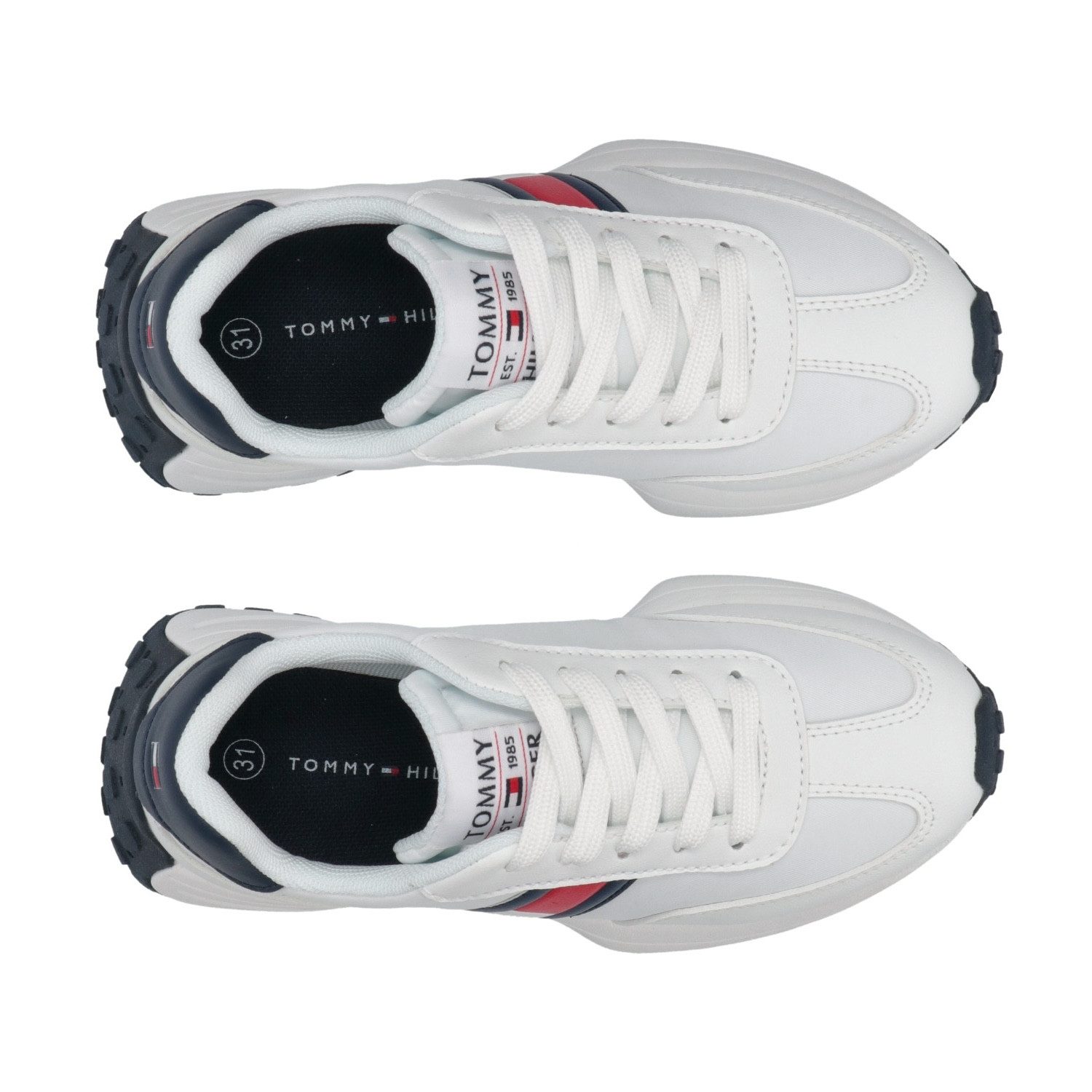 Tommy Hilfiger Sneakers , runners sneaker, retro sneaker, veterschoen met logo-vlag