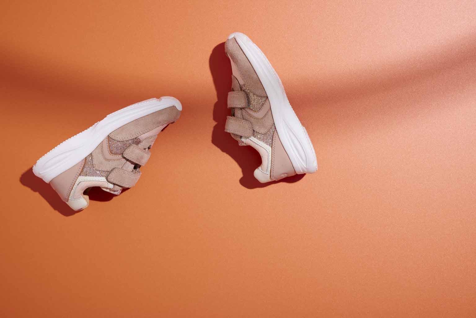 Bisgaard Sneakers Yuki glitter Breedte: normaal , vrijetijdsschoen, meisjes schoen met klittenband, maatsjabloon om te downloaden
