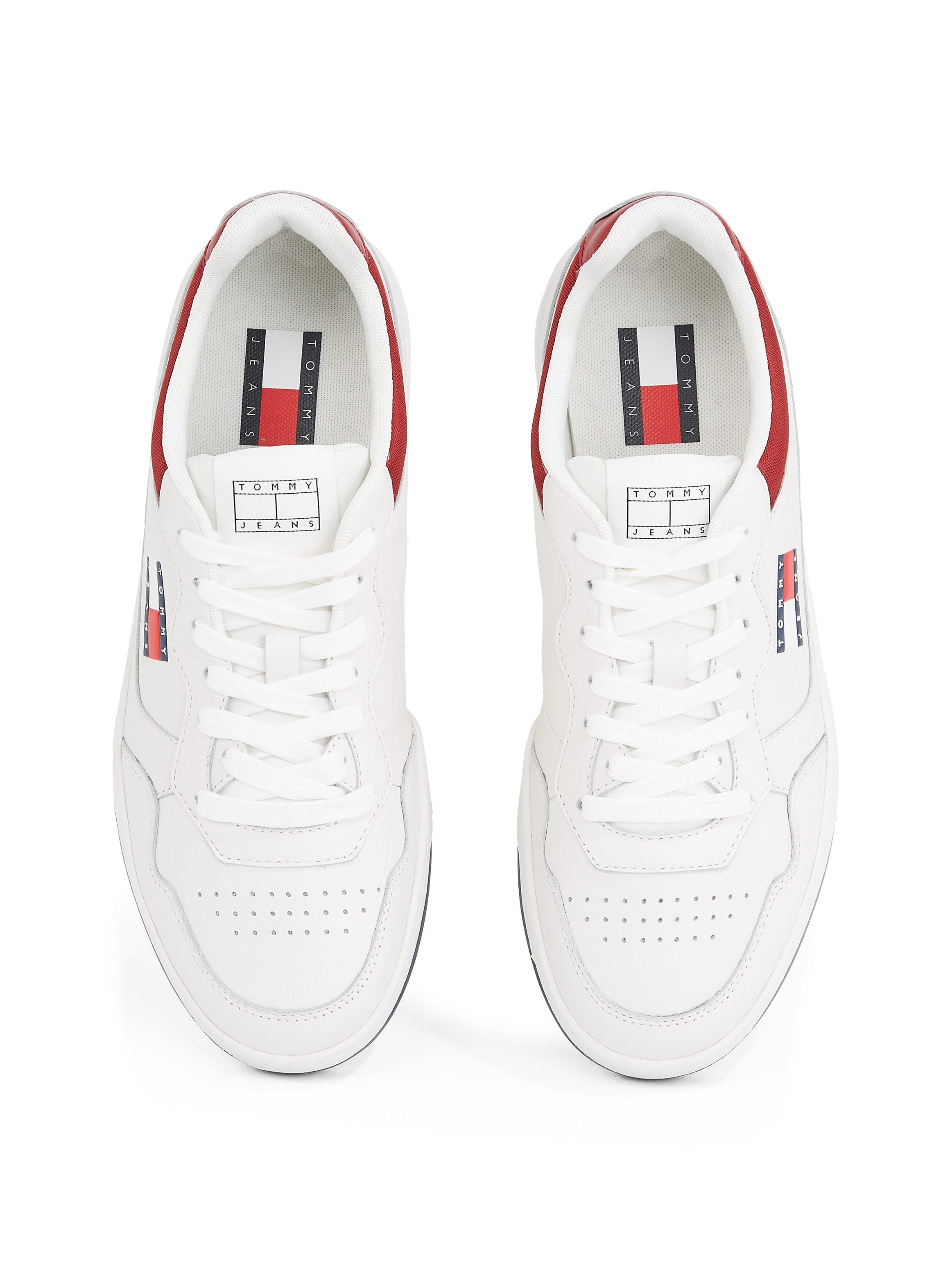 TOMMY JEANS Plateausneakers (NEW) TJM CUPSOLE LEATHER ESS , vrijetijdsschoen, lage schoen, veterschoen in basket-look