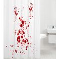 sanilo douchegordijn blood hands hoogte 200 cm rood