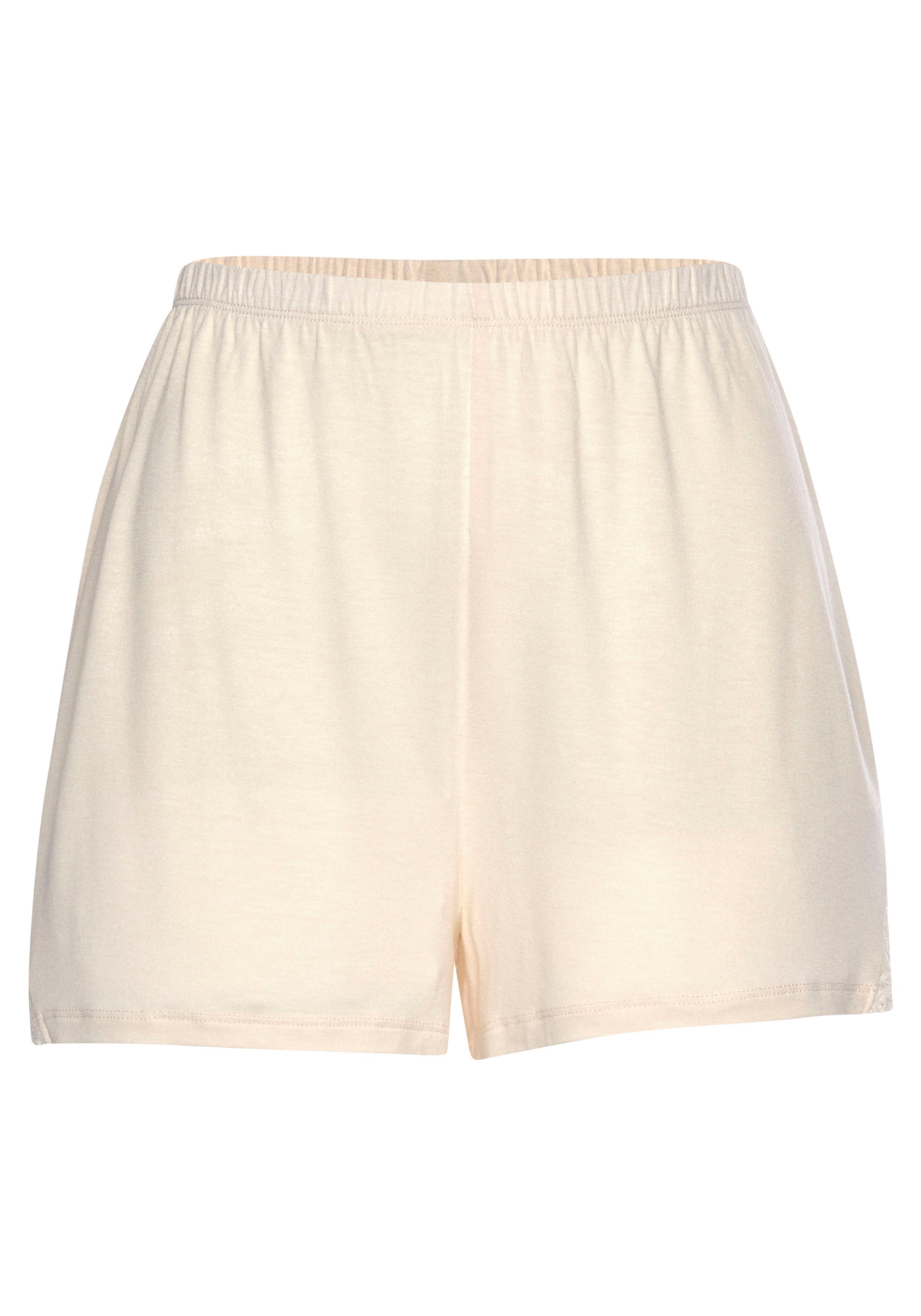 Lascana Pyjamashort met chique kanten details