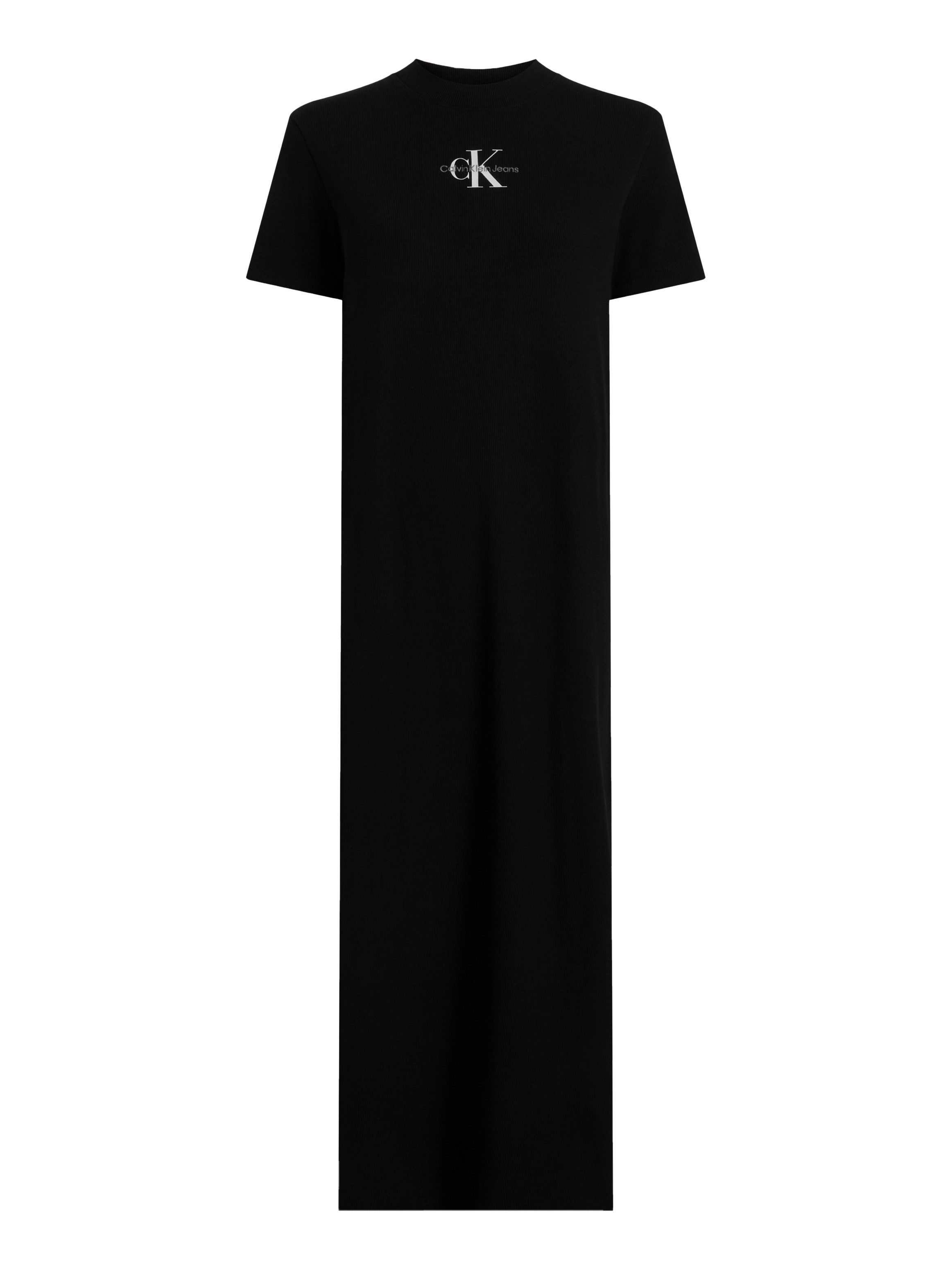 Calvin Klein Midi-jurk MONOLOGO LONG RIB TEE DRESS