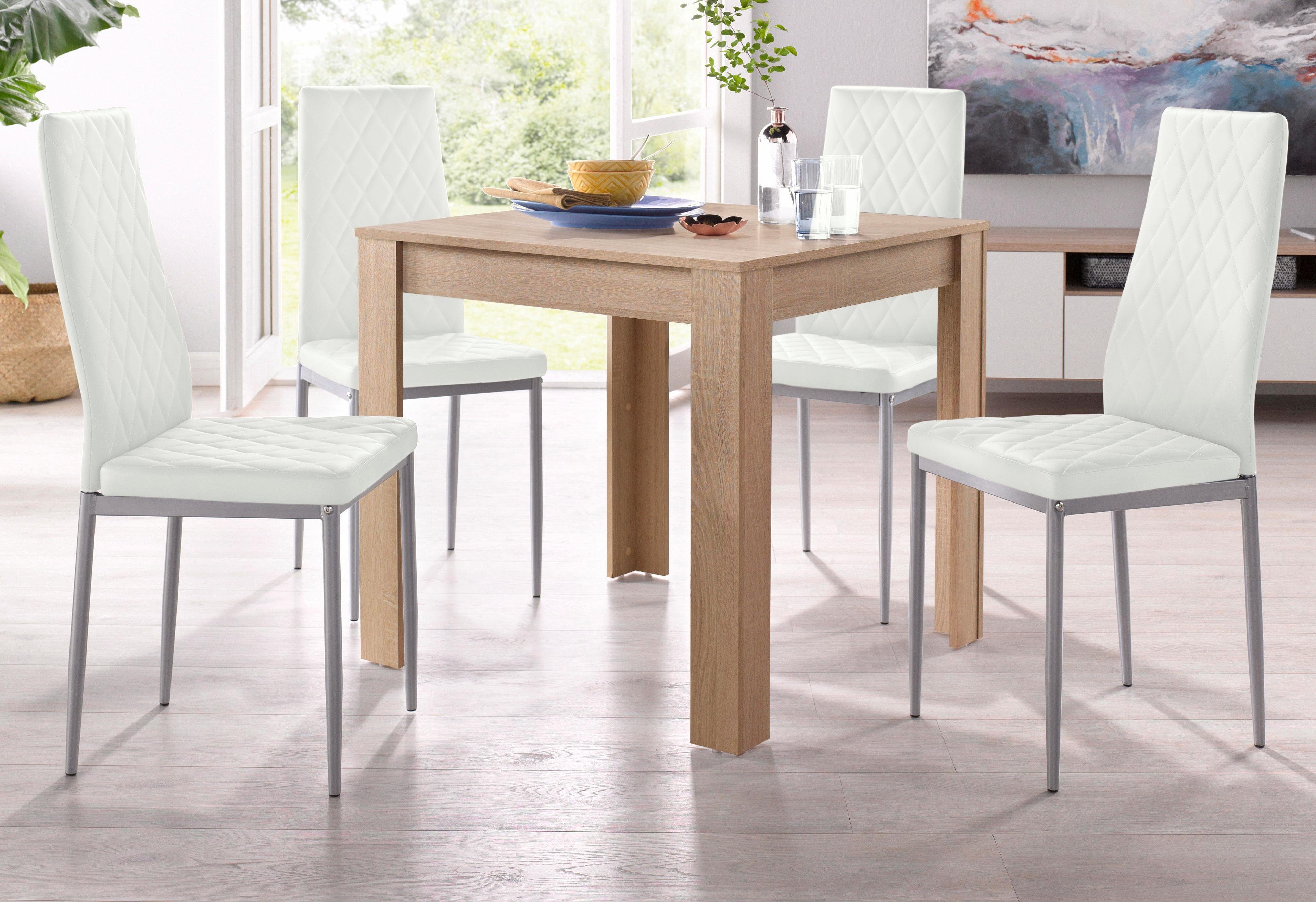 INOSIGN Eethoek Lynn + Brooke met tafel in ongeschaafd-eikenkleur, breedte 80 cm (set)