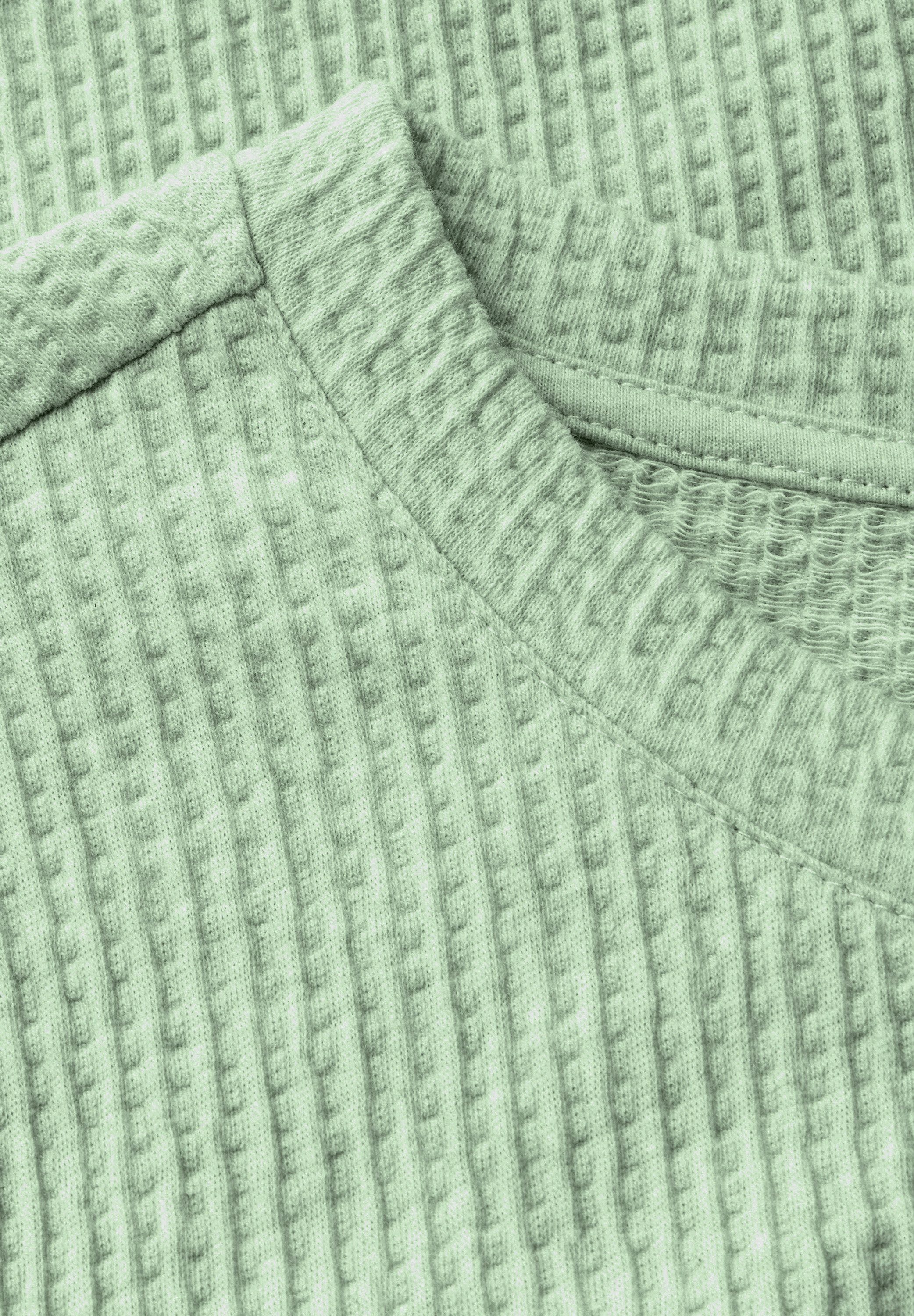 STREET ONE Sweatshirt Structuur-look, met elastische zoom met tunnelkoord