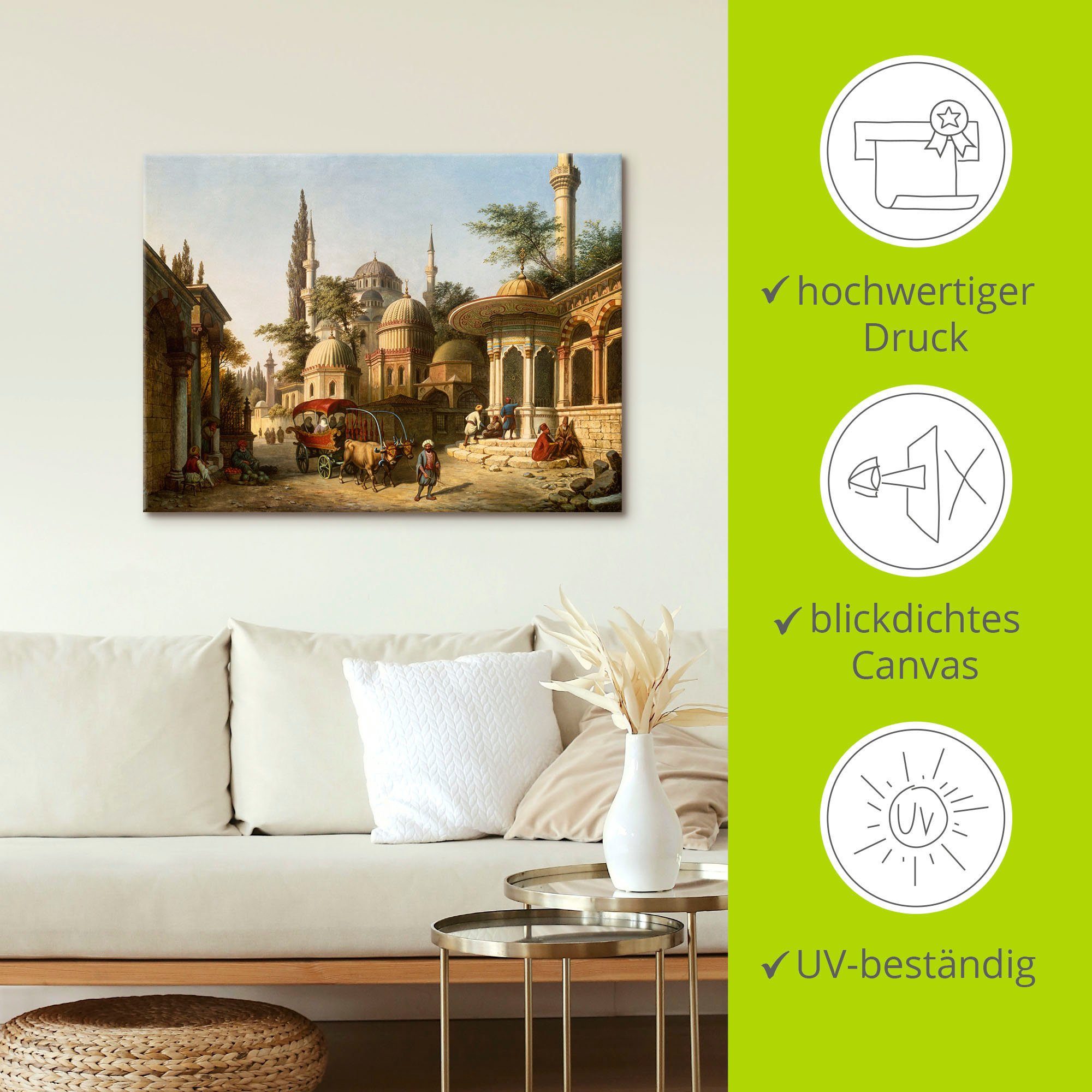 Artland Artprint Aanzicht van een moskee in Istanbul als artprint van aluminium, artprint voor buiten, artprint op linnen, poster in verschillende maten. maten