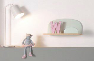 Vipack Kinderrek Kiddy, plank massief dennenhout, om op te hangen Wandplank gemaakt van grenen, MDF onderdelen, naar keuze 45 of 65 cm breed