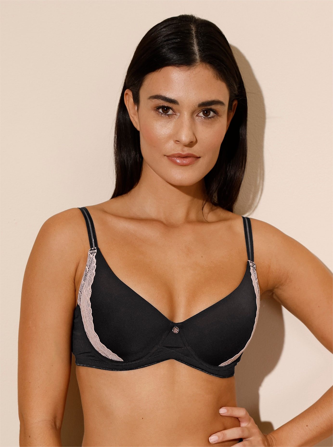 wäschepur Bh met steuncups (1-delig, Enkelverpakking) dames beugel bh's maat B B zwart