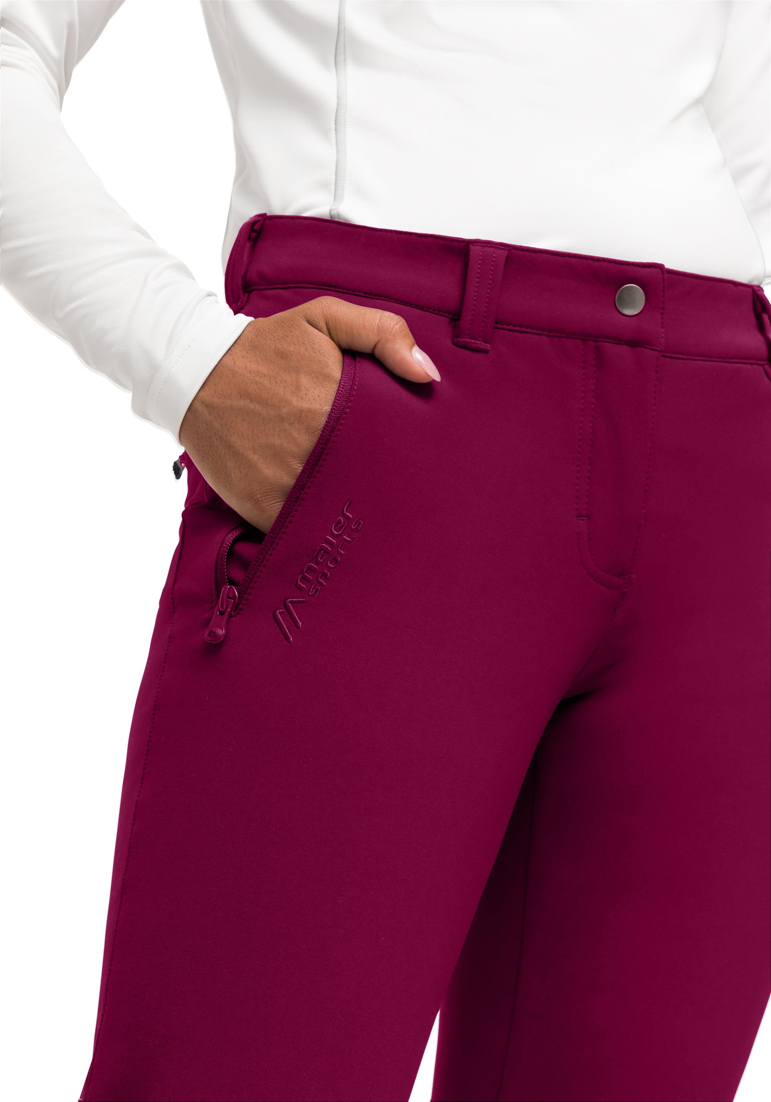 Maier Sports Functionele broek Helga slim warme dames outdoorbroek, robuuste wandelbroek, slim fit