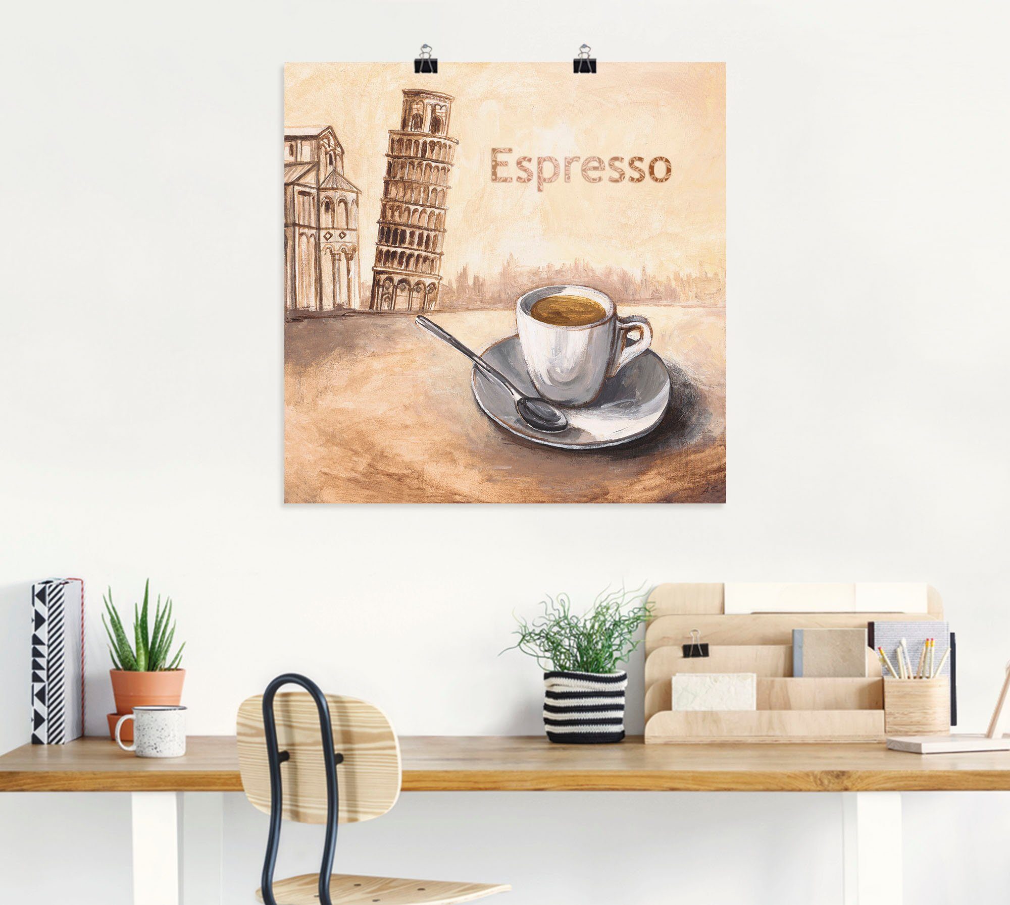 Artland Artprint Espresso in Pisa als artprint op linnen, poster in verschillende formaten maten