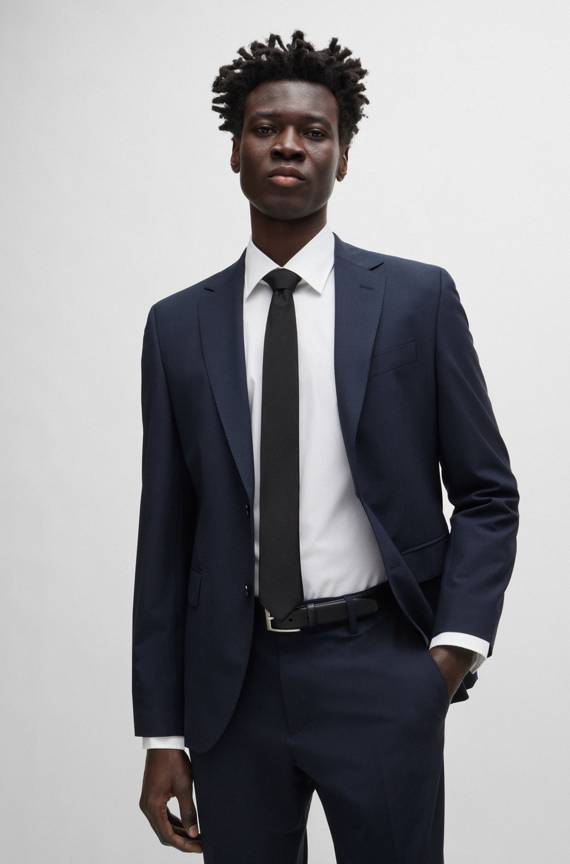 Boss Leren riem van nappaleer met logo-sluiting
