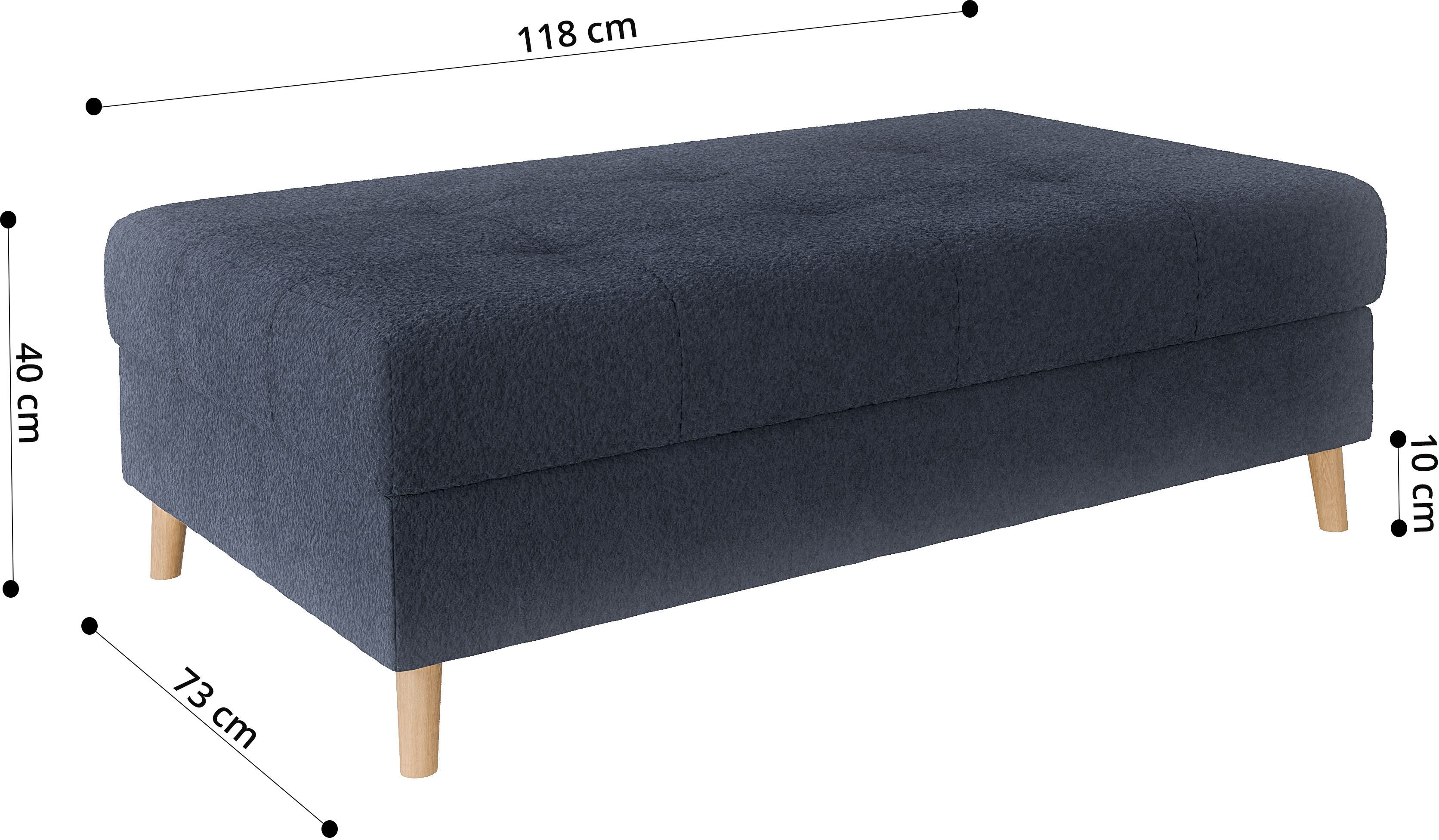 Home affaire Hocker CHARRE XXL, stiksel in het zitgedeelte, afmetingen: B/D/H: 118/73/40 cm