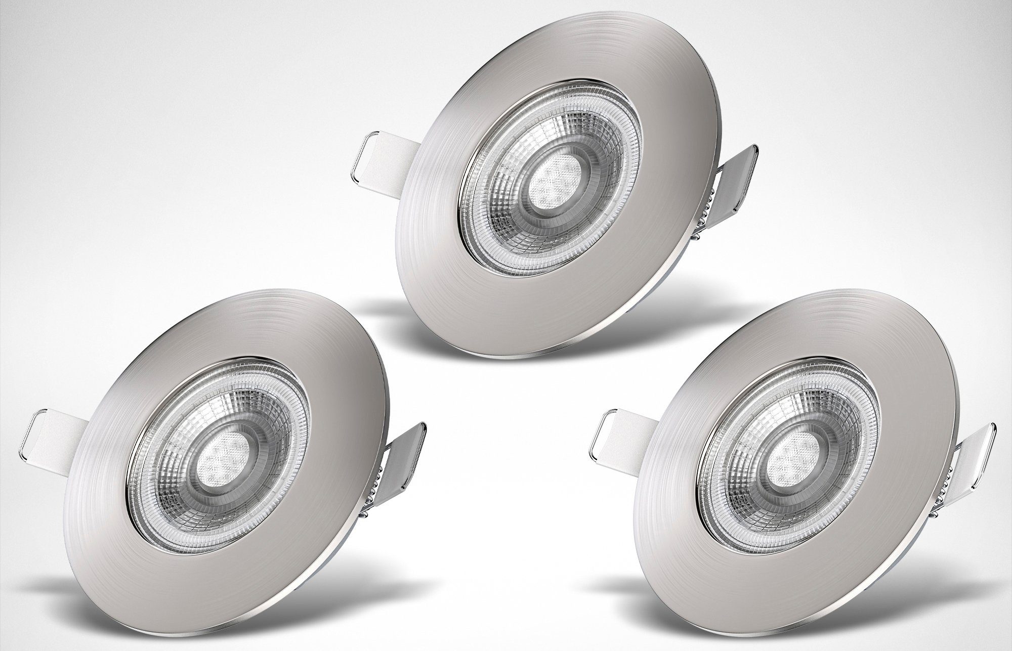 B.K.Licht Led-inbouwlamp BK_EL1282 LED Bad-Einbauleuchten, 3er Set, Dimmbar, Ultra Flach, IP44 (3 st