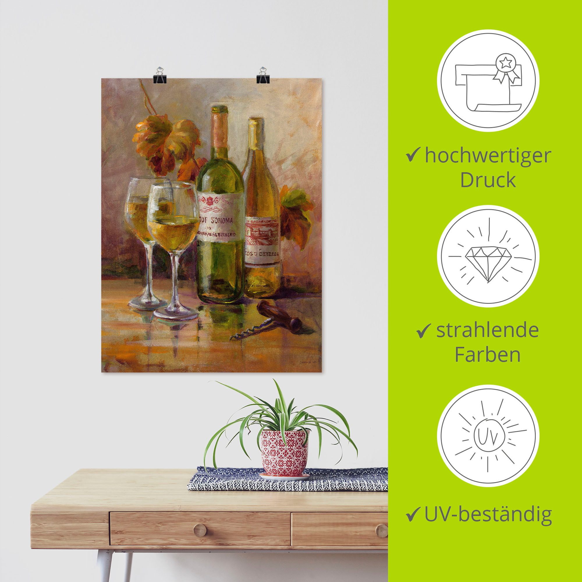 Artland Artprint Open wijn II als artprint op linnen, poster in verschillende formaten maten