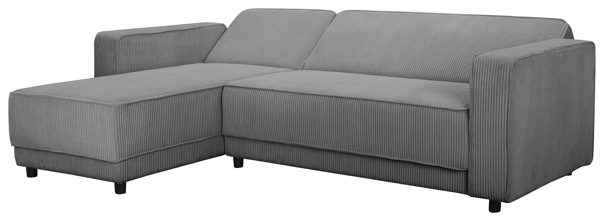 Dorel Home Hoekbank Allie slaapbank 230 cm met relaxfunctie in de rugleuning Slaapbank functie (108/194,5 cm), trendy ribfluweel of onderhoudsvriendelijk velours