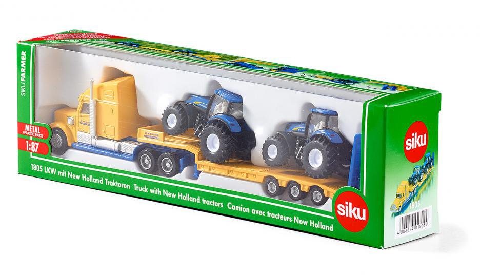 Siku Speelgoed vrachtwagen SIKU Farmer, New Holland tractoren (1805)