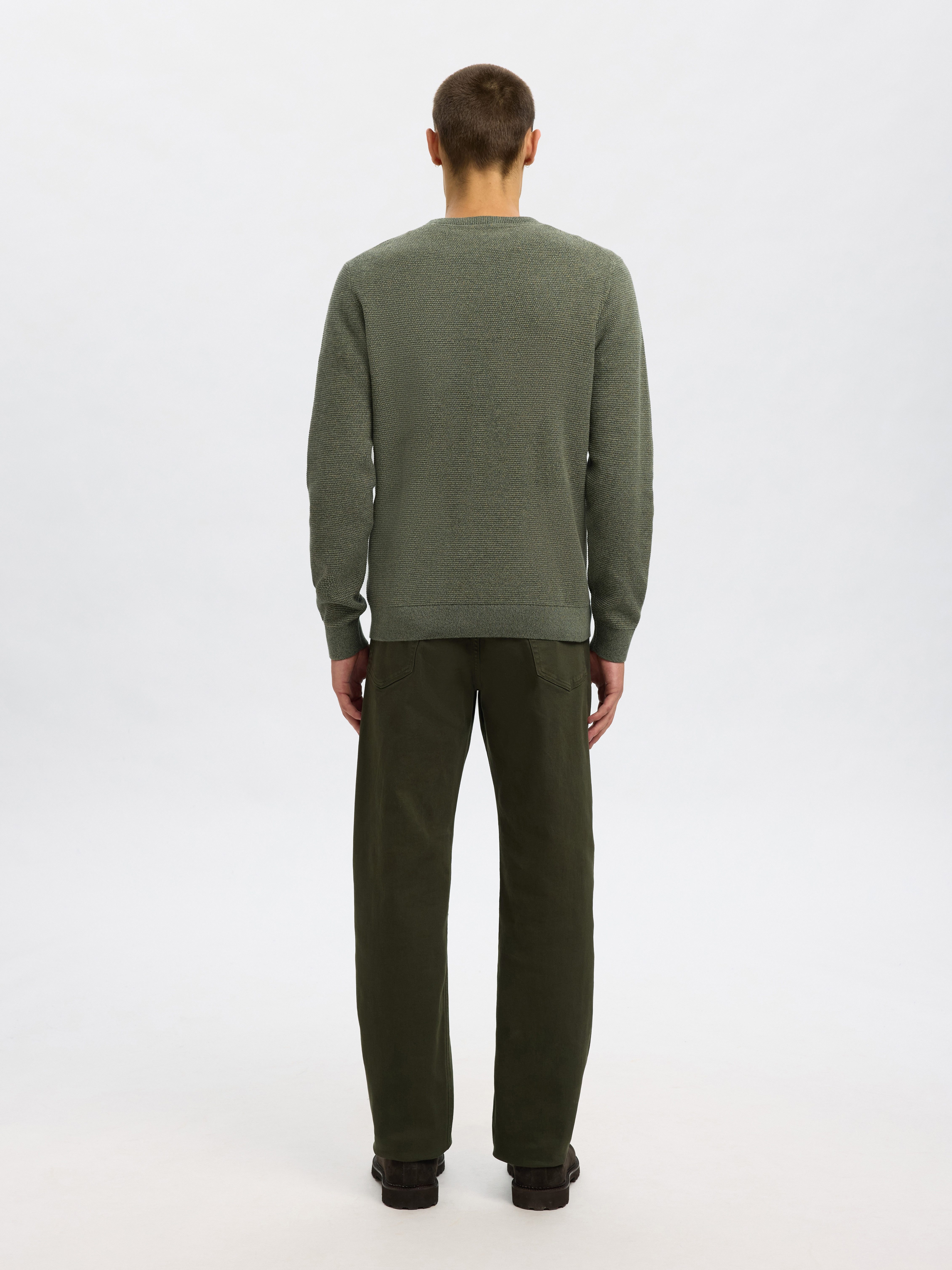 SELECTED HOMME Gebreide trui SLHROSS LS KNIT STRUCTURE CREW NECK NOOS