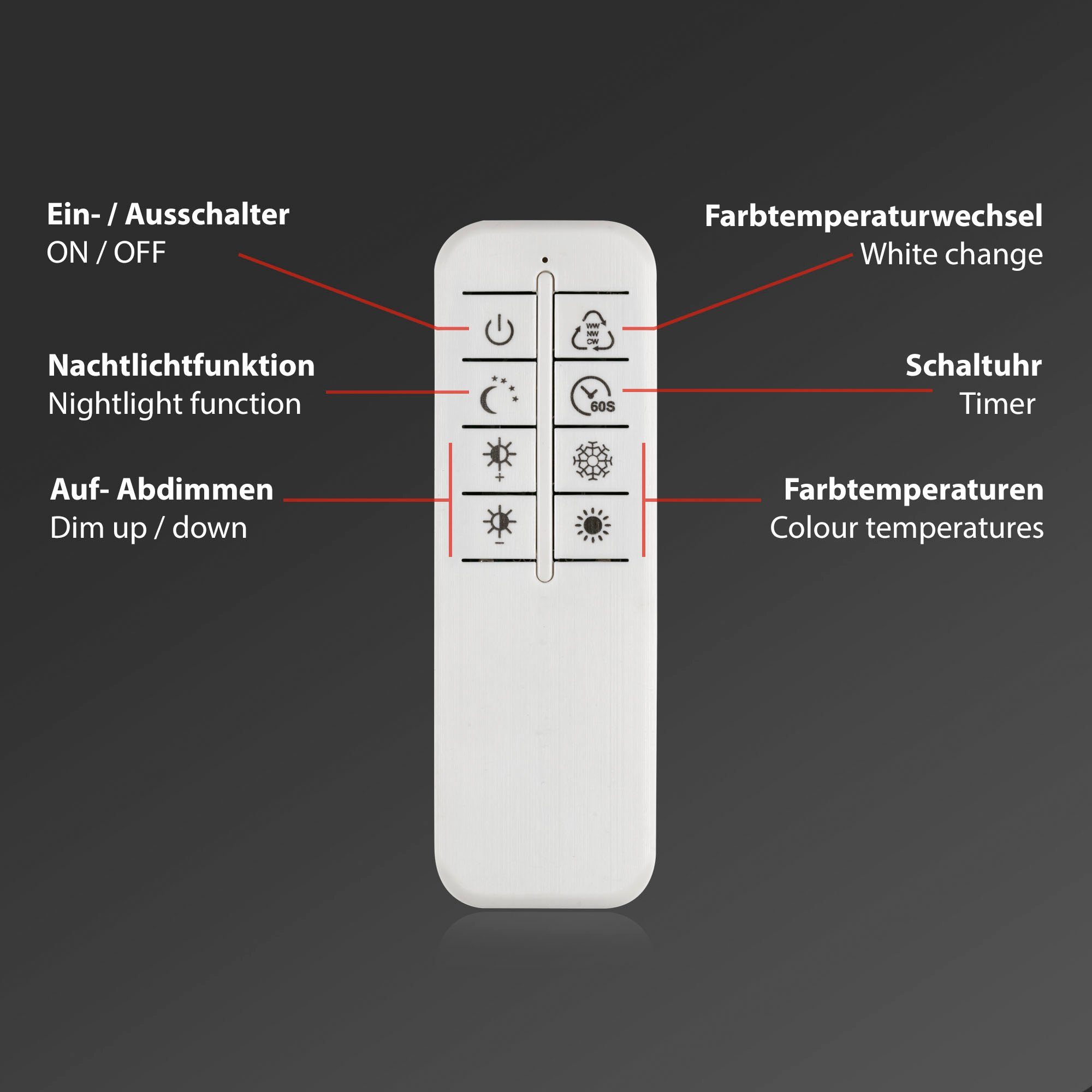 Briloner Leuchten Led-plafondlamp 3093018 FRAME Plafondlamp, 75x46,7x7,5 cm, chroom-aluminium, 38W, woonkamer, slaapkamer
